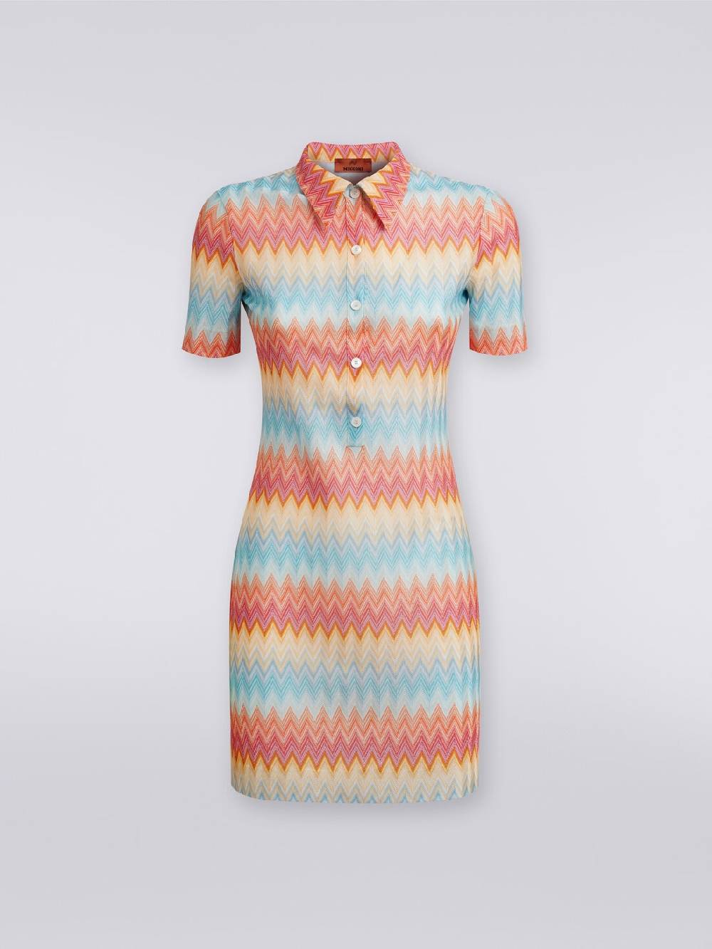 M Missoni Mini-abito modello polo in viscosa zig zag Rilascio limitato
