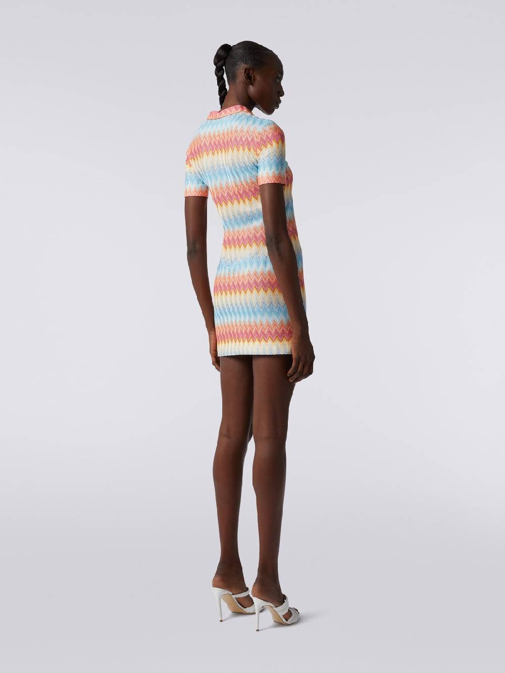 M Missoni Mini-abito modello polo in viscosa zig zag Rilascio limitato