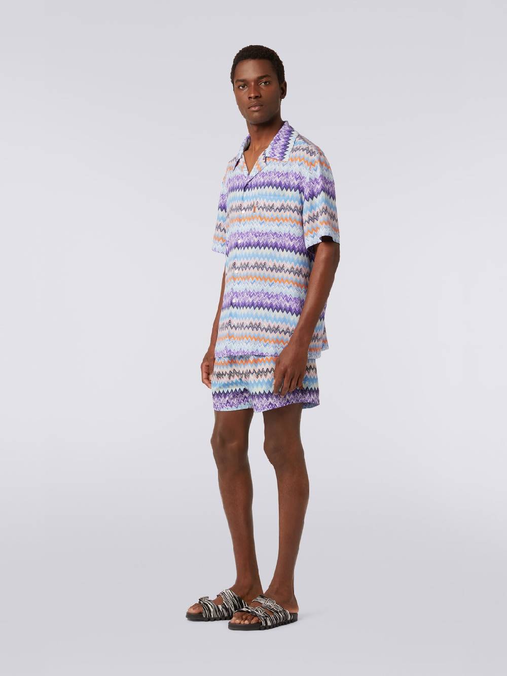 M Missoni Camicia a maniche corte modello bowling in viscosa chevron Latest stili
