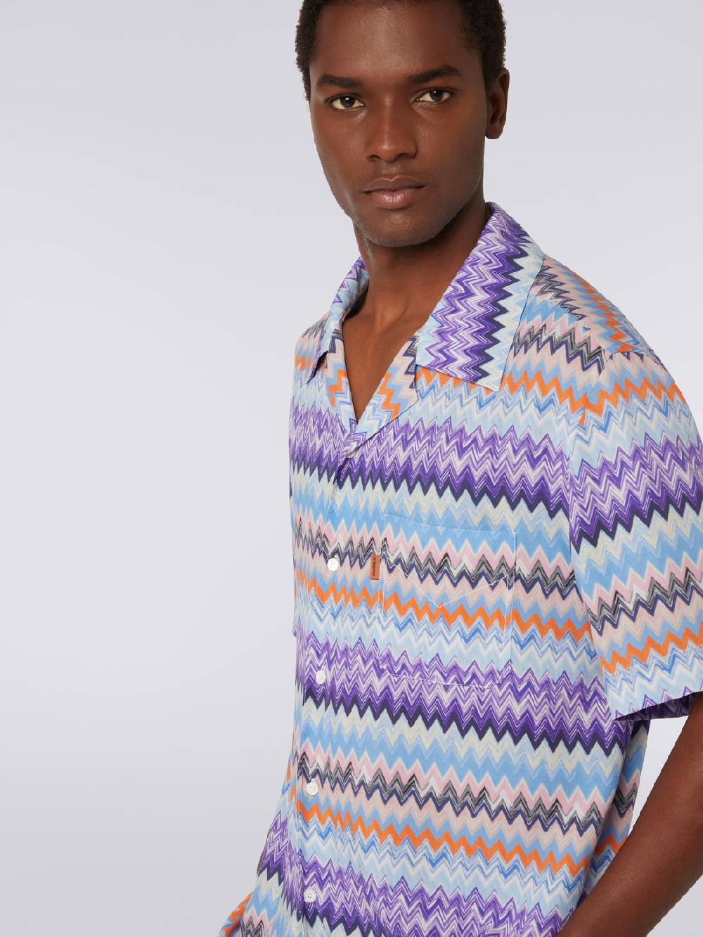 M Missoni Camicia a maniche corte modello bowling in viscosa chevron Latest stili