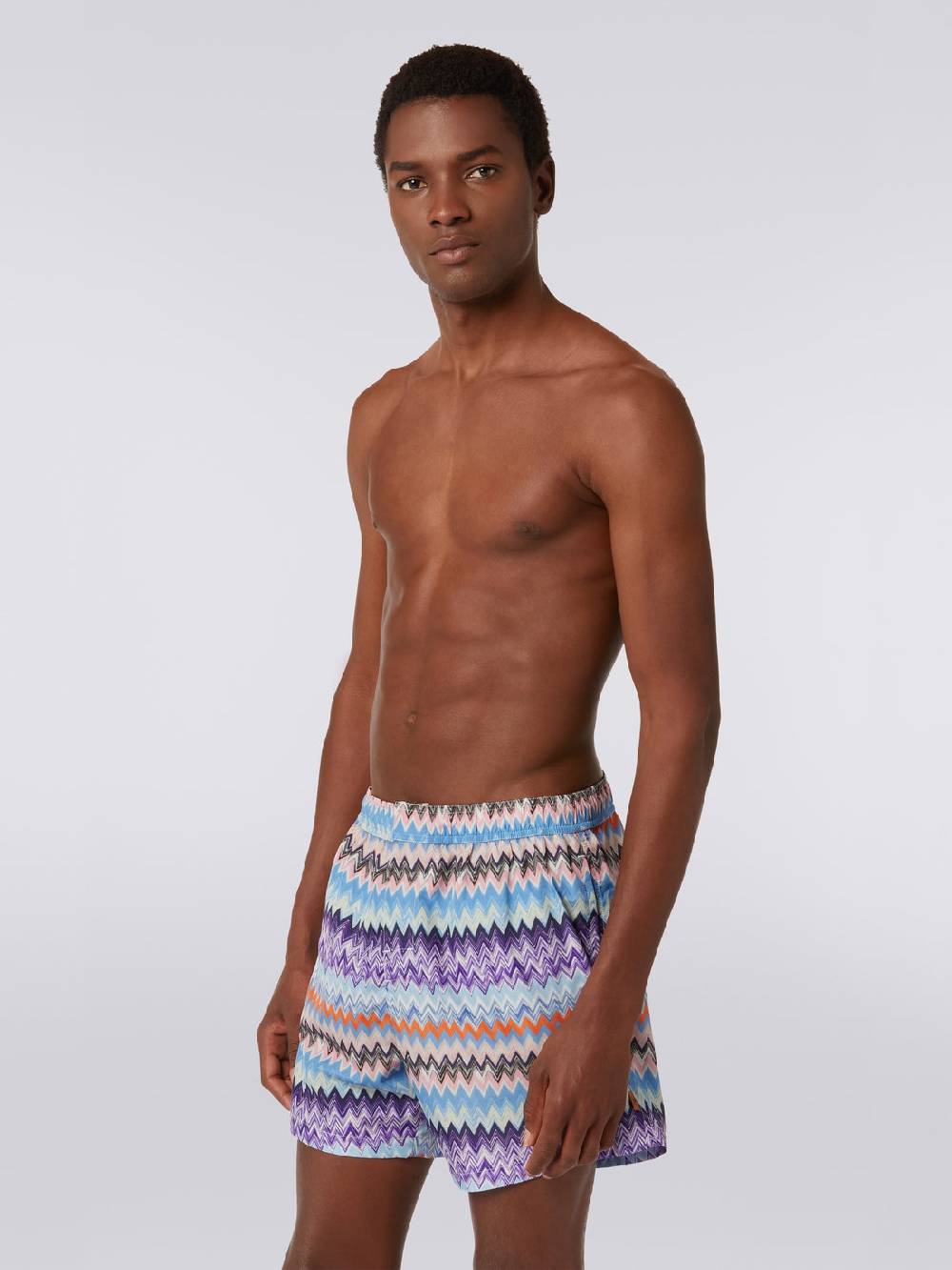 M Missoni Boxer mare in tessuto tecnico stampa chevron Ultimi due giorni