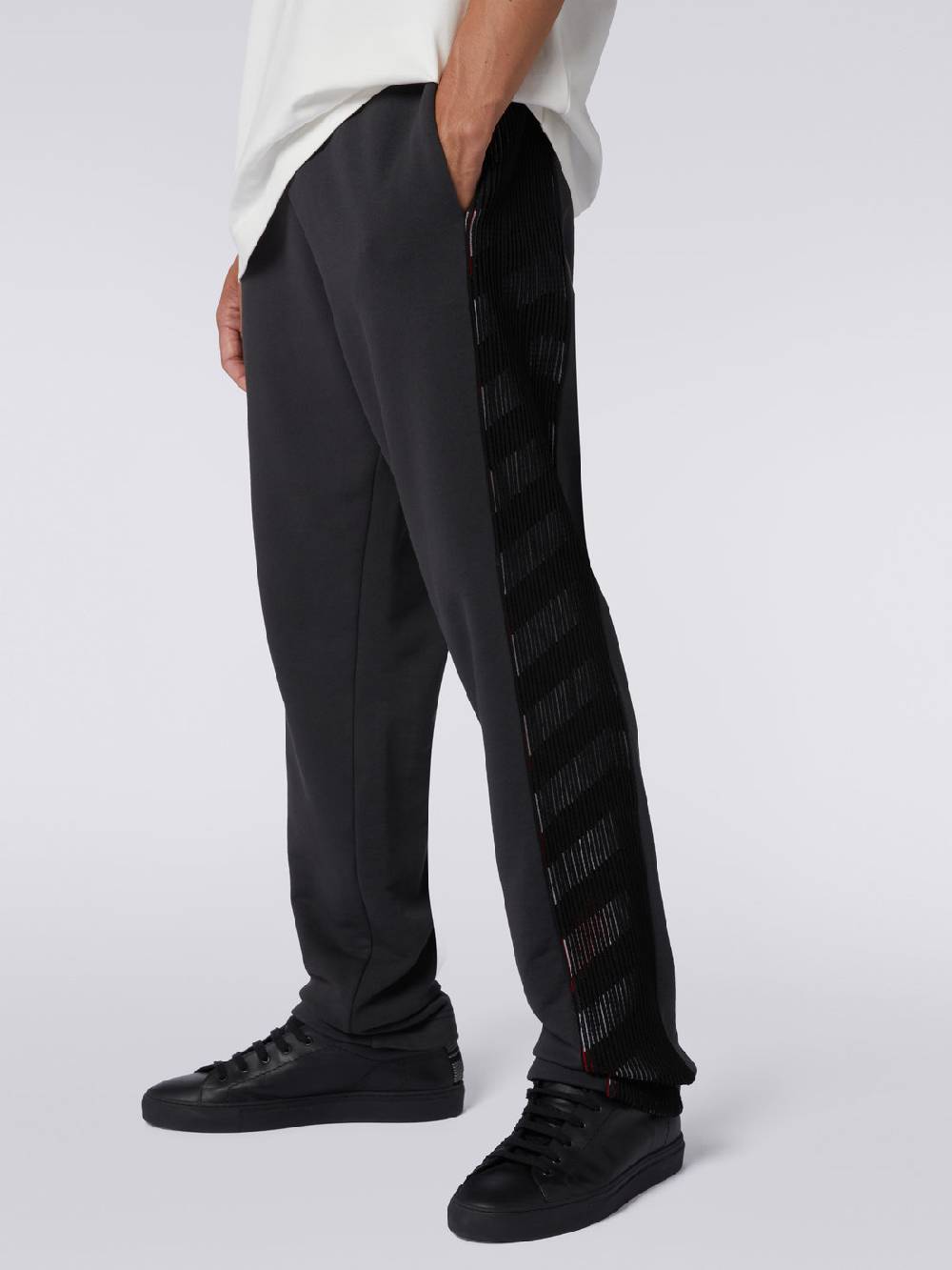 M Missoni Pantaloni sportivi in cotone con inserto in maglia in collaborazione con Mike Maignan Fino al 60% di sconto