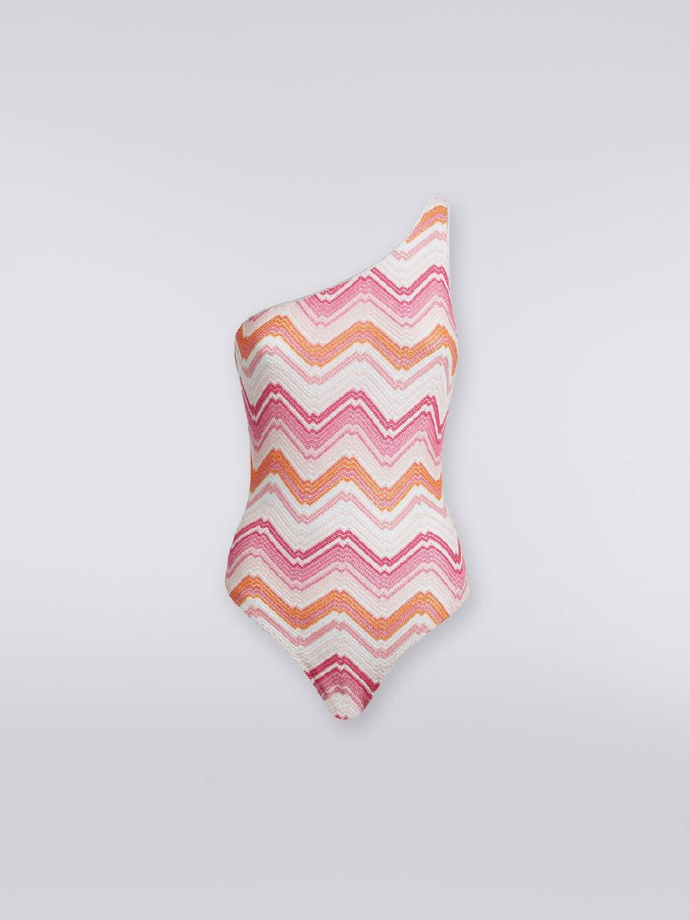 M Missoni Costume intero monospalla in crochet chevron con lurex Only for today