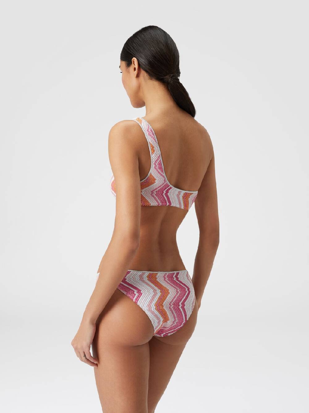 M Missoni Bikini monospalla in misto viscosa chevron con lurex Offerta speciale della fabbrica