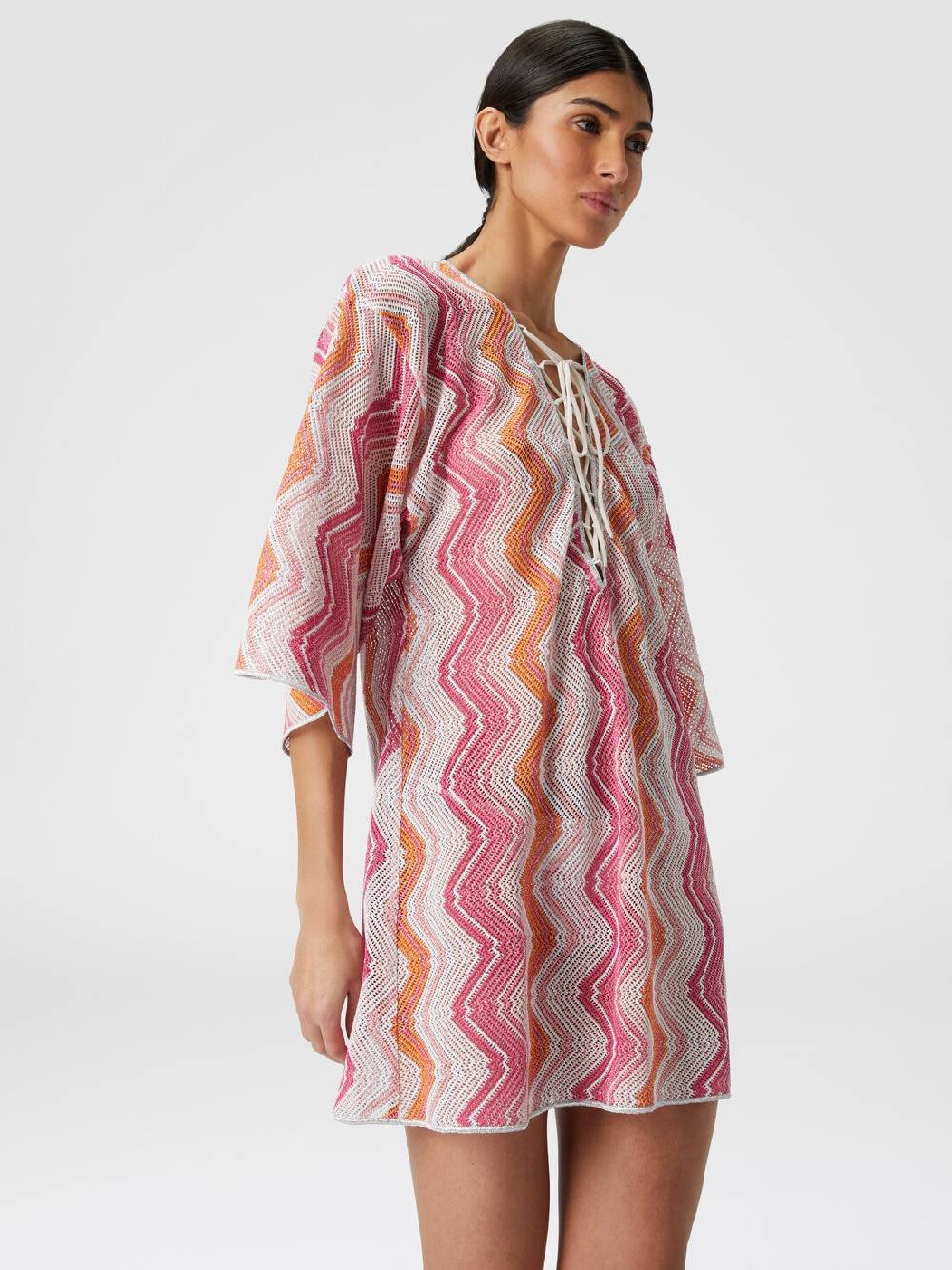 M Missoni Caftano copricostume corto con allacciatura intrecciata Fino al 55% di sconto