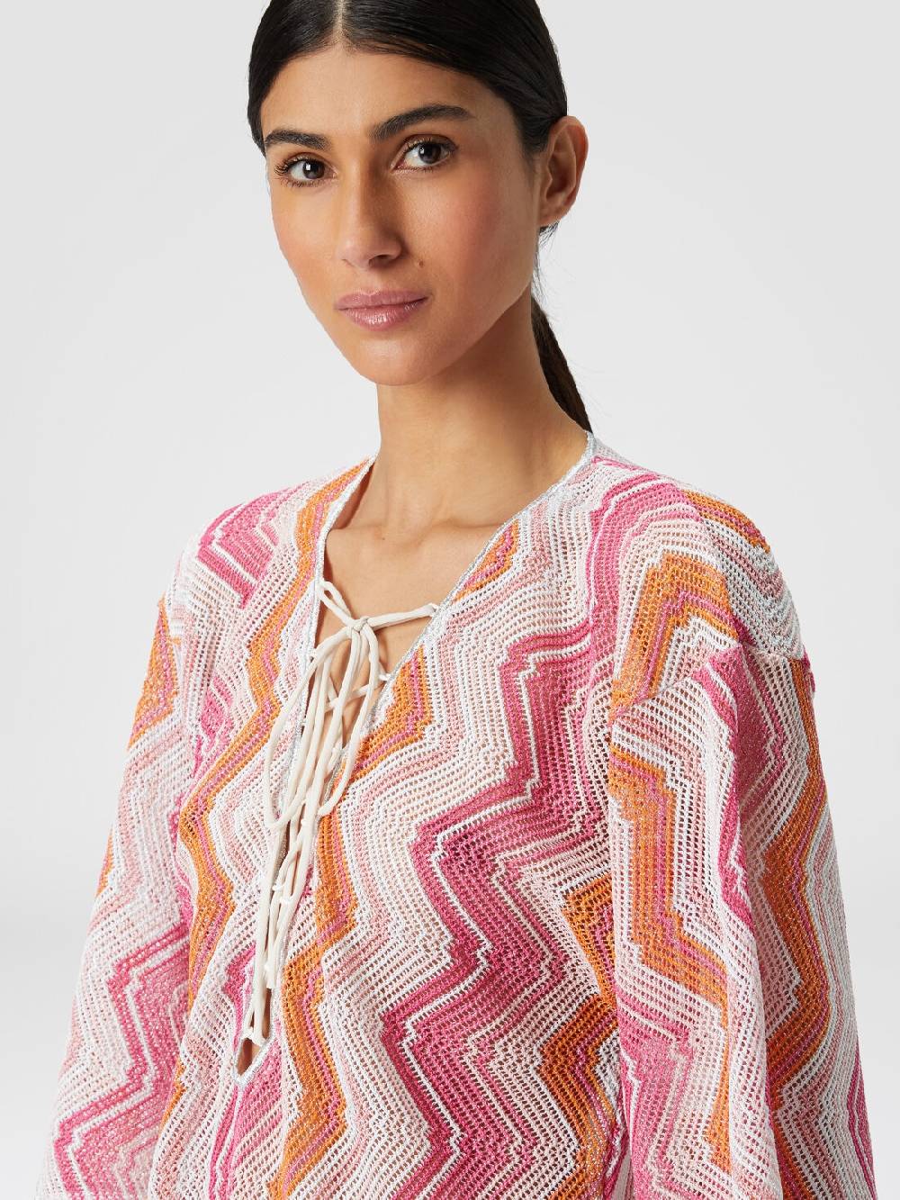 M Missoni Caftano copricostume corto con allacciatura intrecciata Fino al 55% di sconto