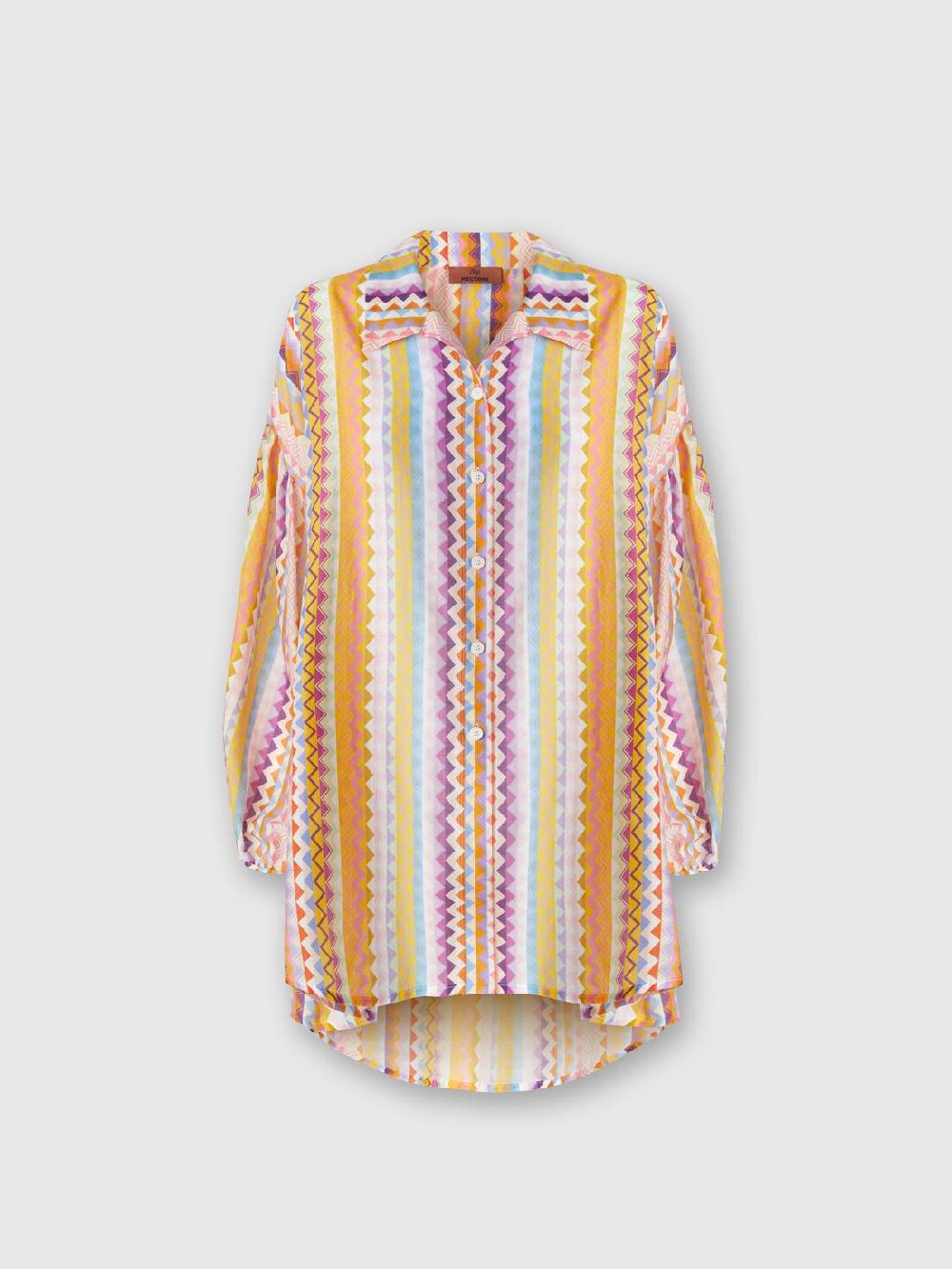 M Missoni Blusa oversize in seta e cotone stampa zig zag Discount Store per i nuovi prodotti