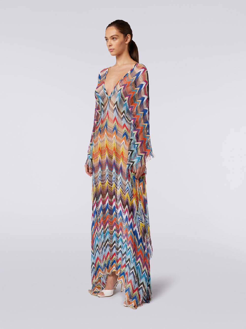 M Missoni Caftano copricostume lungo con frange e lurex Enormi sconti
