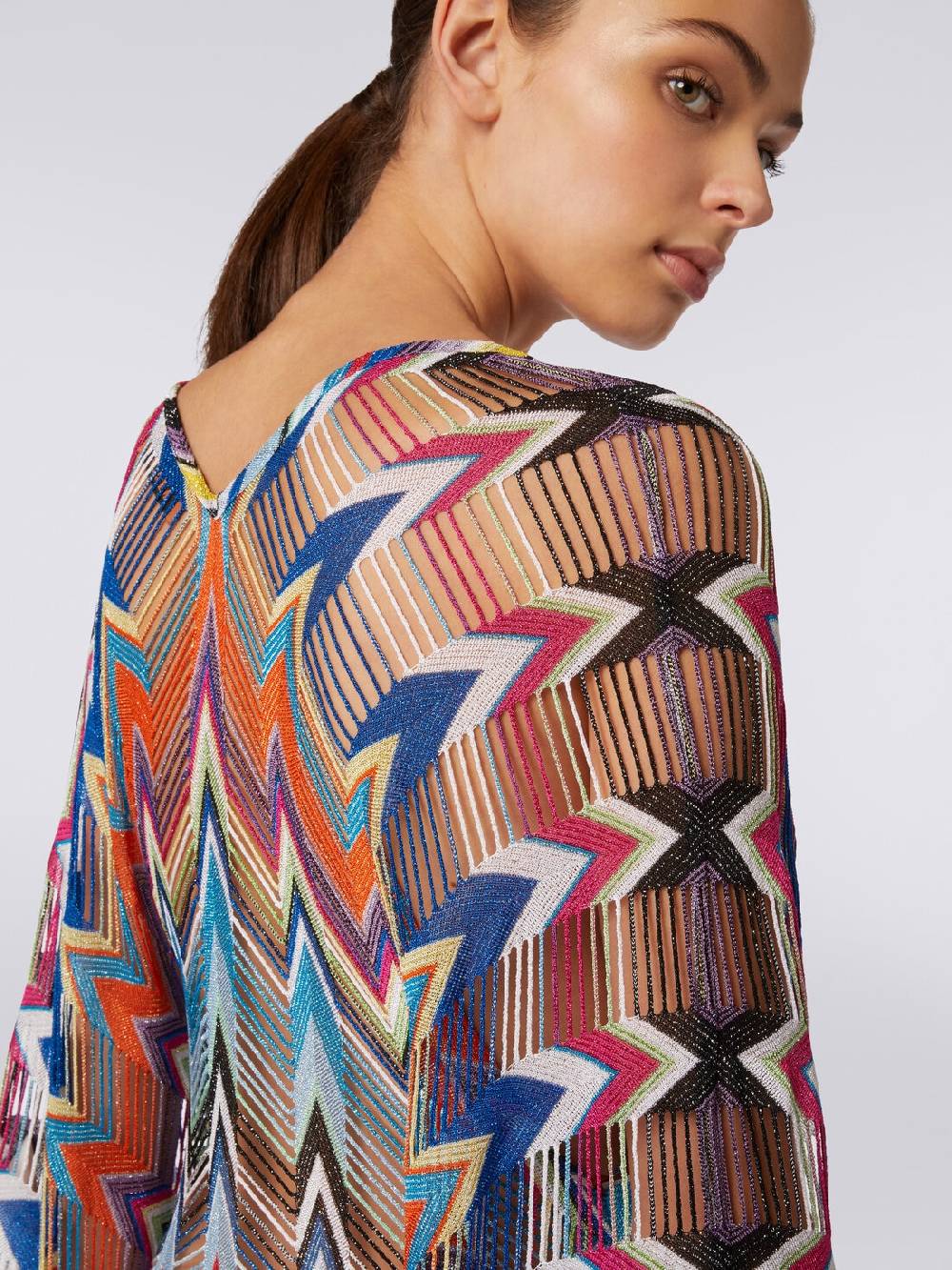 M Missoni Caftano copricostume lungo con frange e lurex Enormi sconti