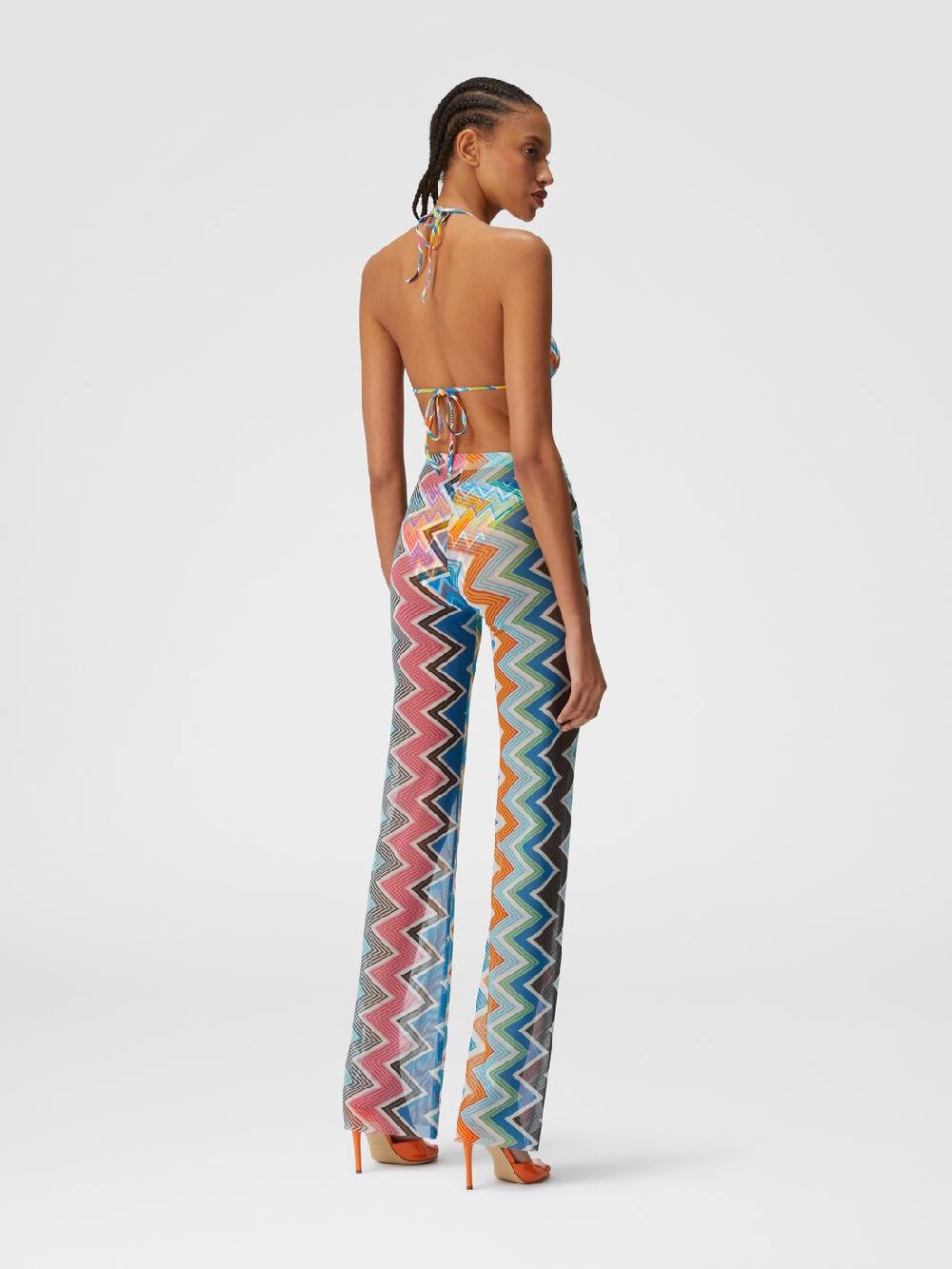 M Missoni Pantaloni copricostume in tulle stampa zig zag Trasporto libero internazionale