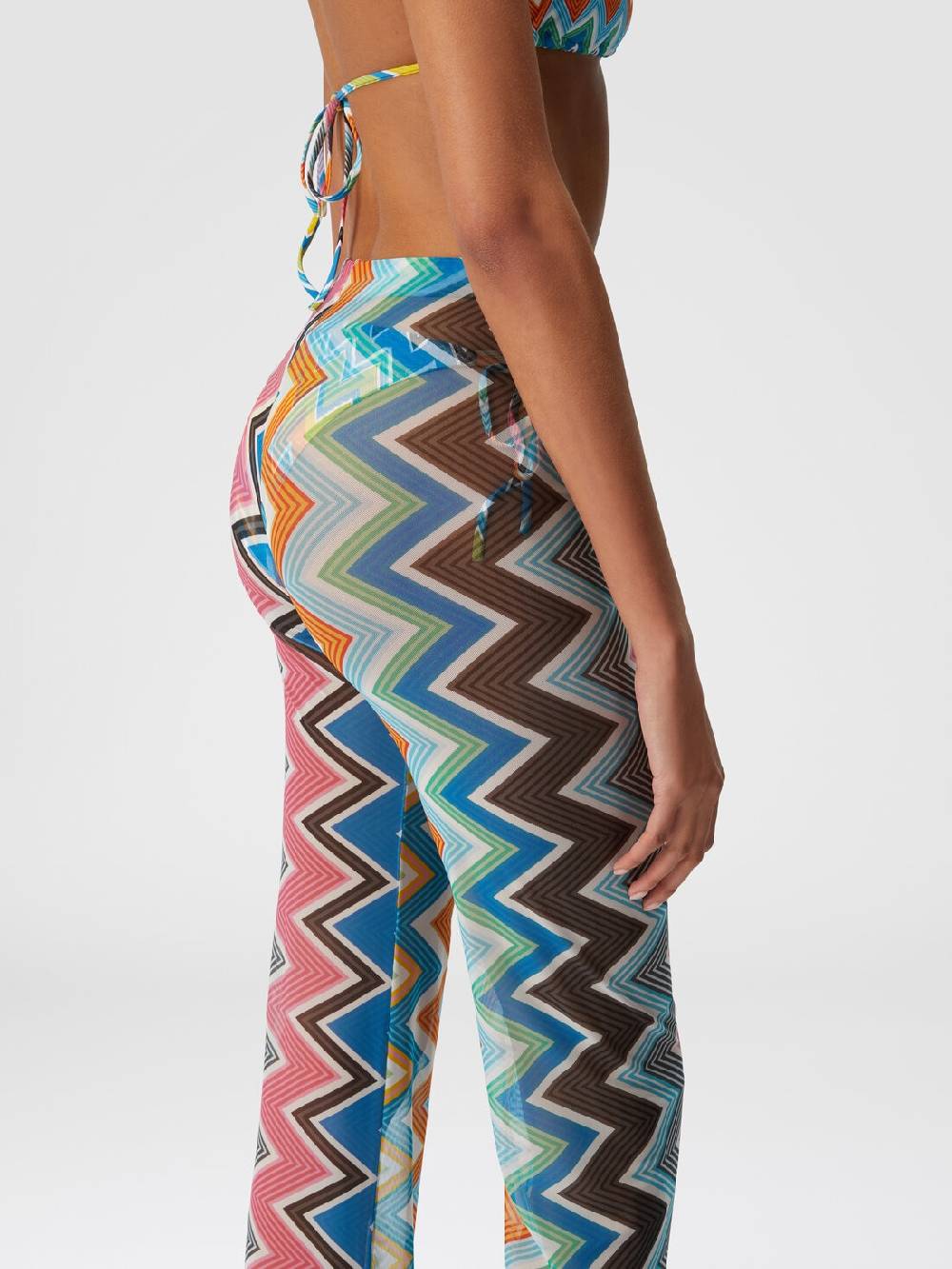 M Missoni Pantaloni copricostume in tulle stampa zig zag Trasporto libero internazionale