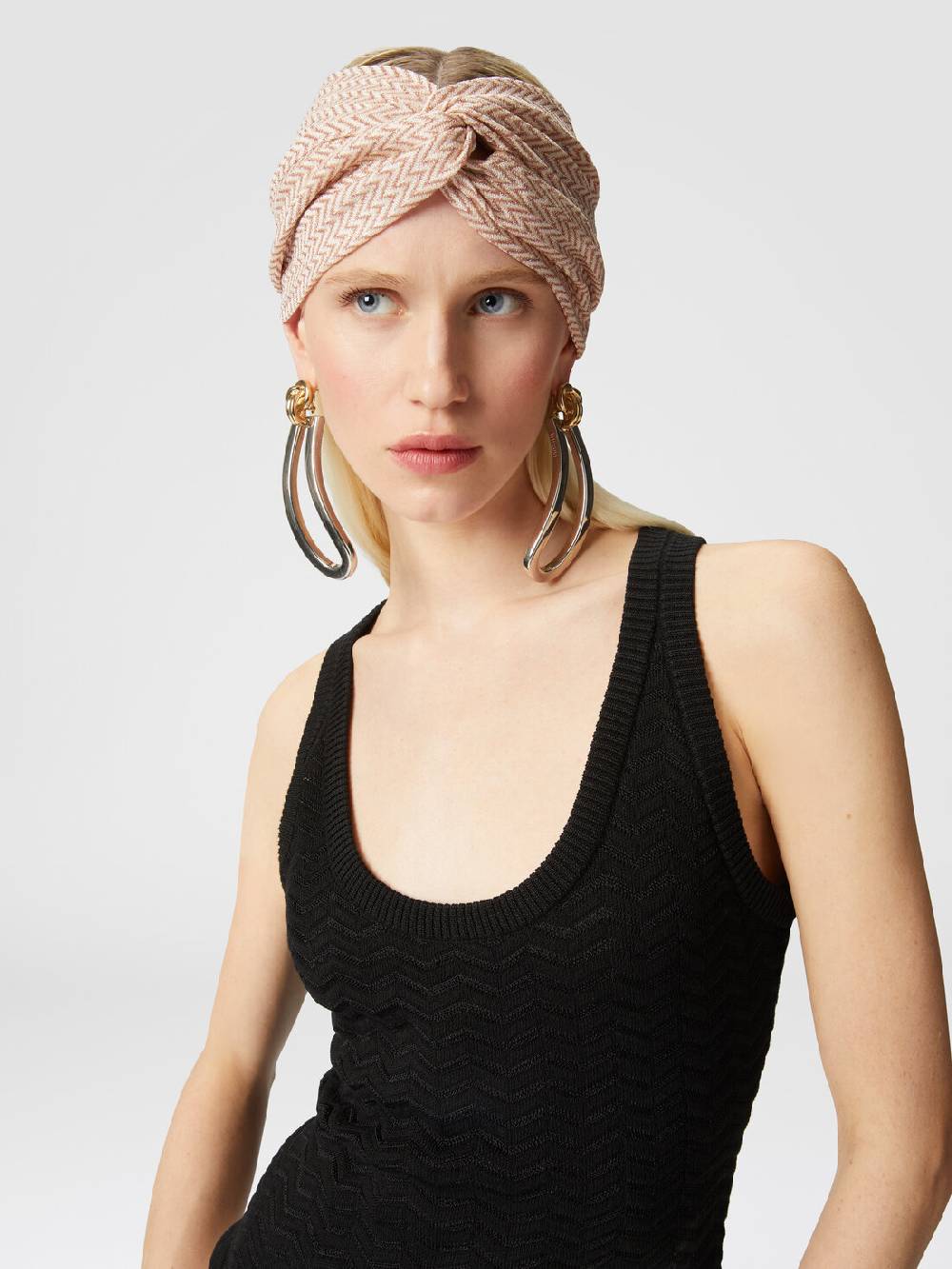 M Missoni Fascia in viscosa chevron con lamé Esporta salva