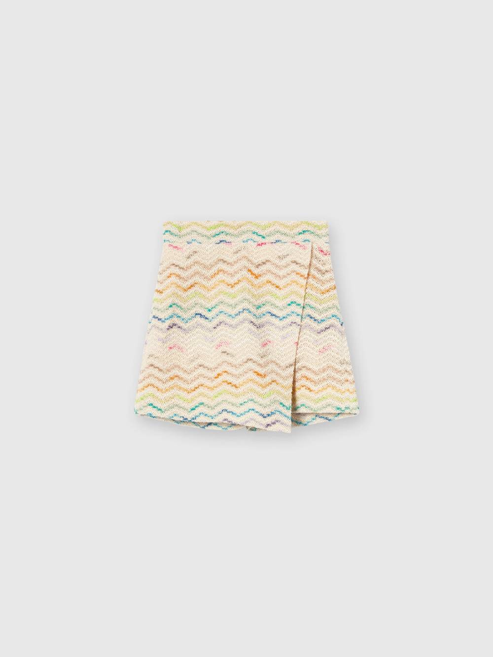 M Missoni Gonna a portafoglio in misto cotone zig zag Nuovo