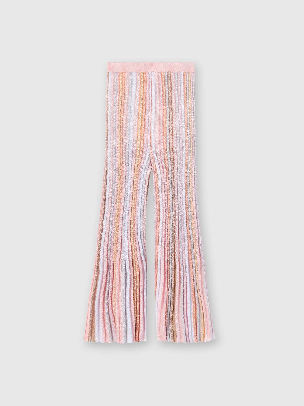 M Missoni Pantaloni in maglia di viscosa plissée con paillettes Promozione