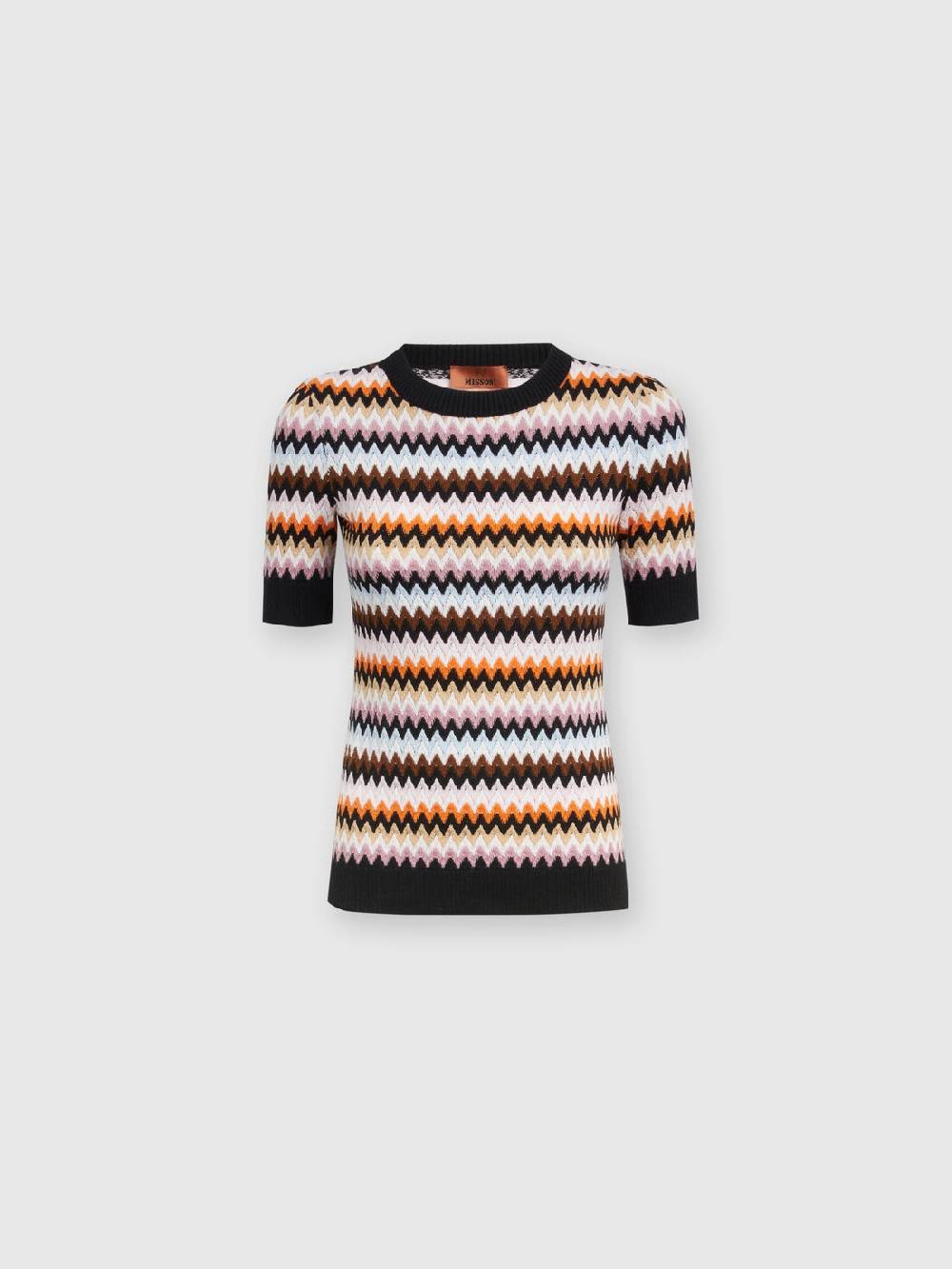 M Missoni Pullover girocollo a maniche corte in lana zig zag Negozi Online