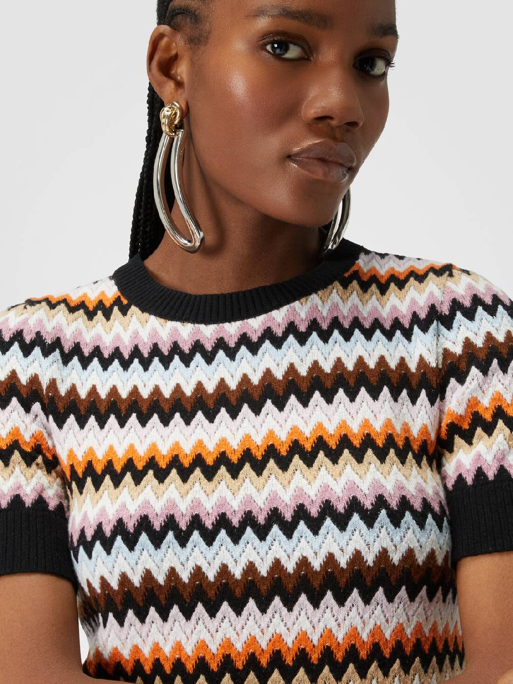 M Missoni Pullover girocollo a maniche corte in lana zig zag Negozi Online