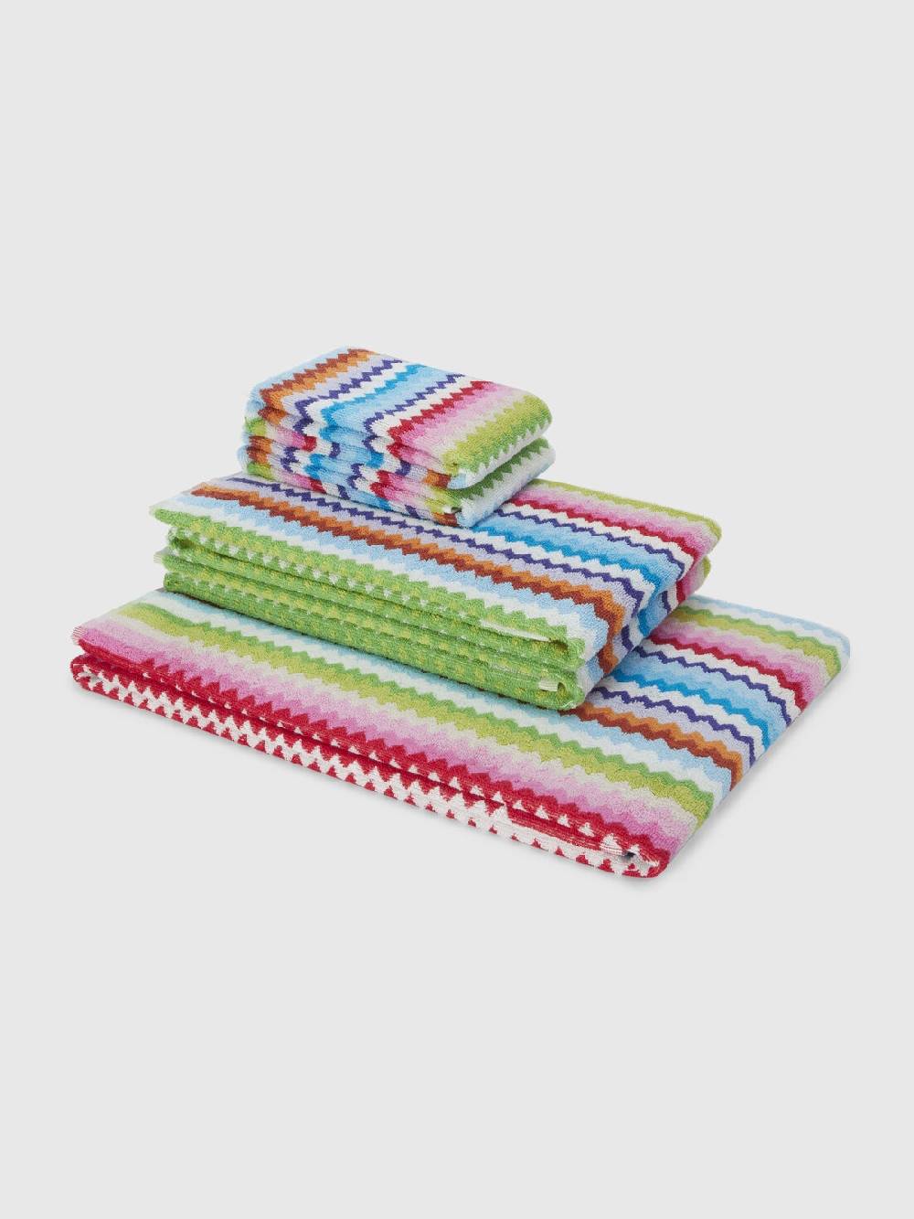 M Missoni Set 5 pezzi di asciugamani da bagno Riverbero in spugna di cotone zig zag Affare Del Giorno