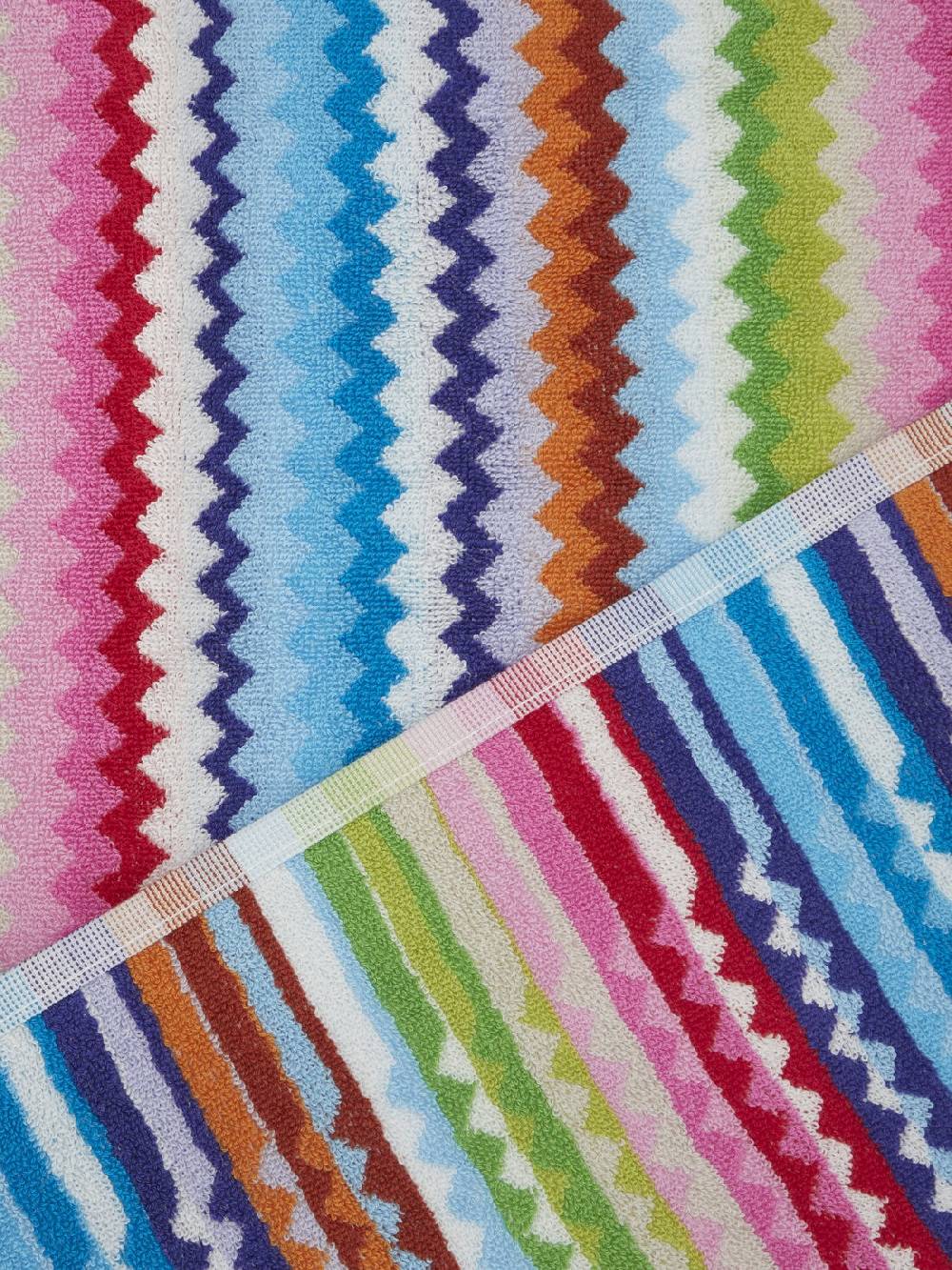 M Missoni Set 3 pezzi di asciugamani da bagno Riverbero in spugna di cotone zig zag Sottocosto