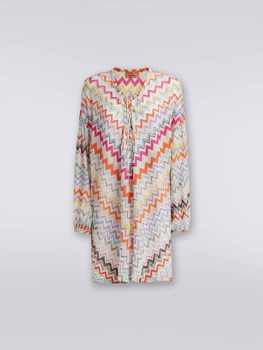 M Missoni Caftano copricostume corto con motivo zig zag e lurex Online