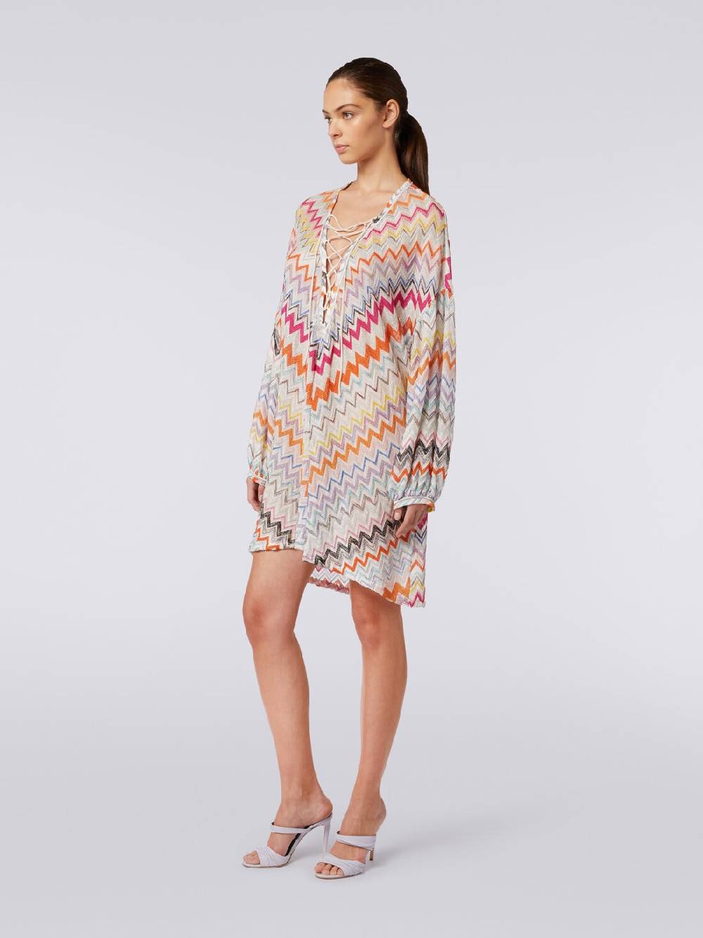 M Missoni Caftano copricostume corto con motivo zig zag e lurex Online