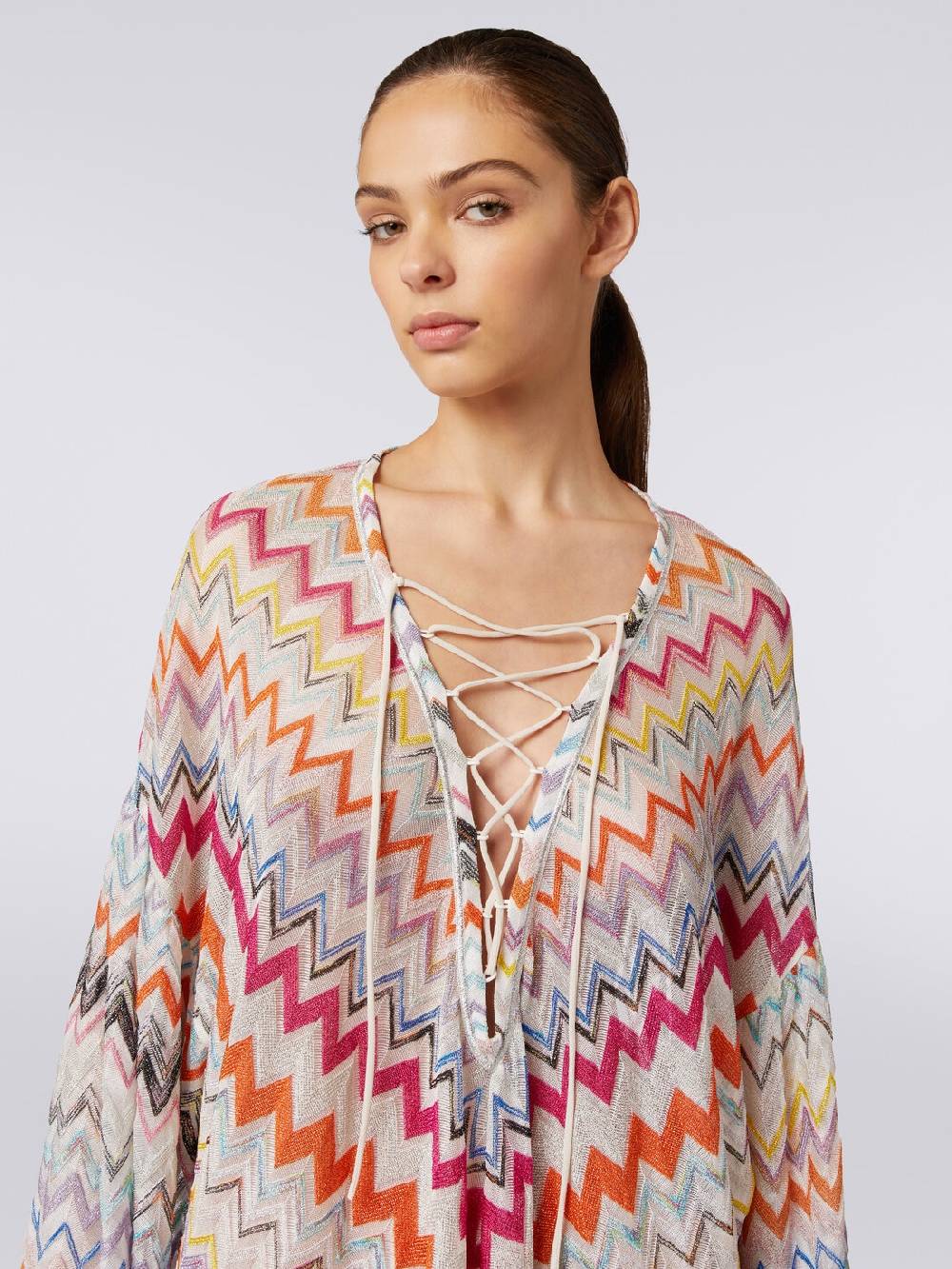 M Missoni Caftano copricostume corto con motivo zig zag e lurex Online