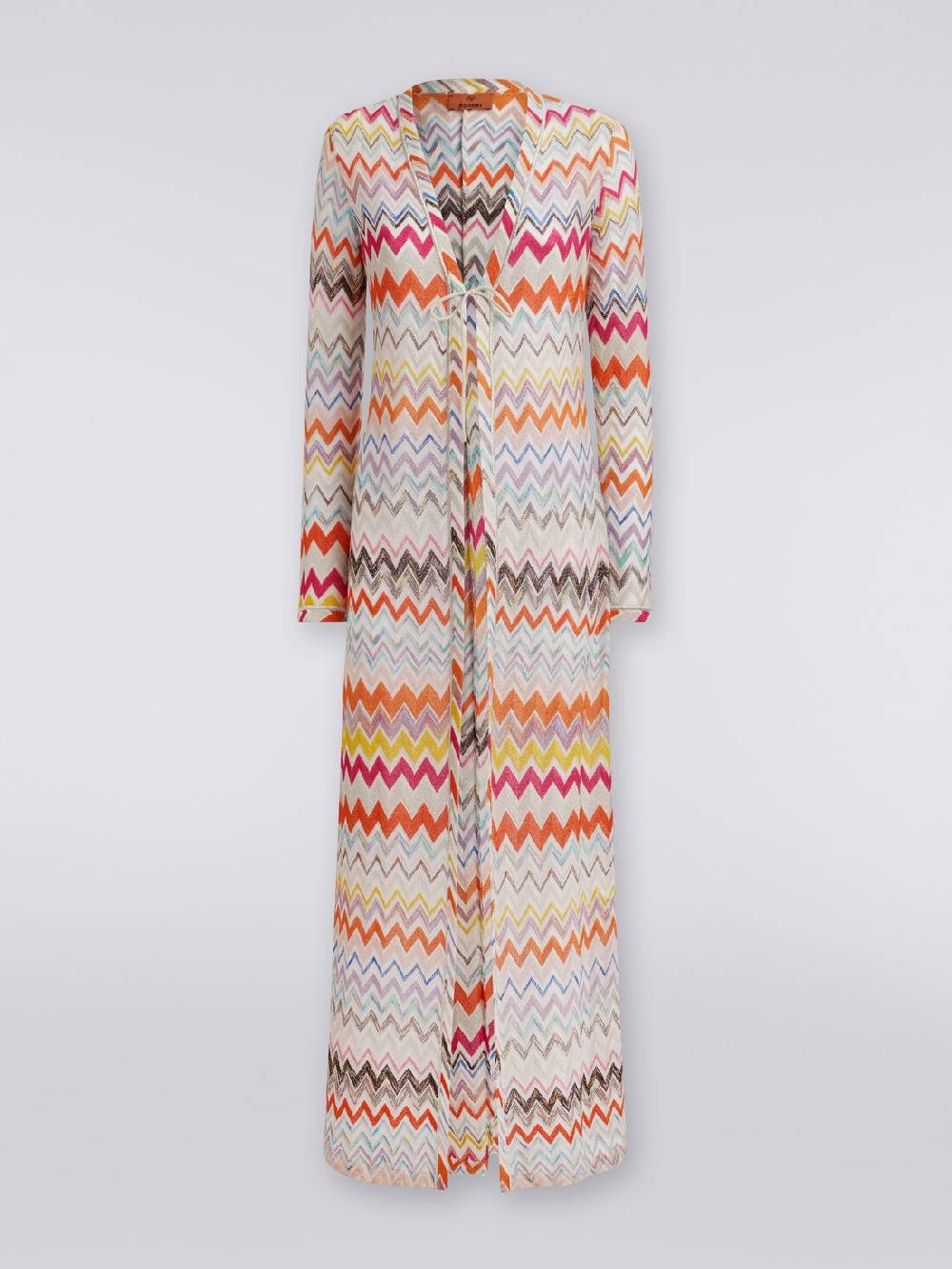 M Missoni Cardigan copricostume lungo con motivo zig zag e lurex In Vendita