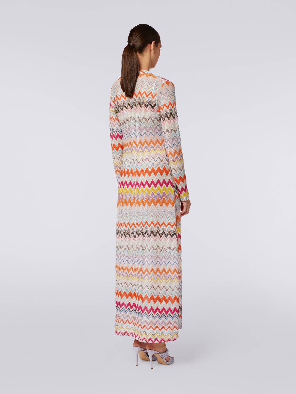 M Missoni Cardigan copricostume lungo con motivo zig zag e lurex In Vendita