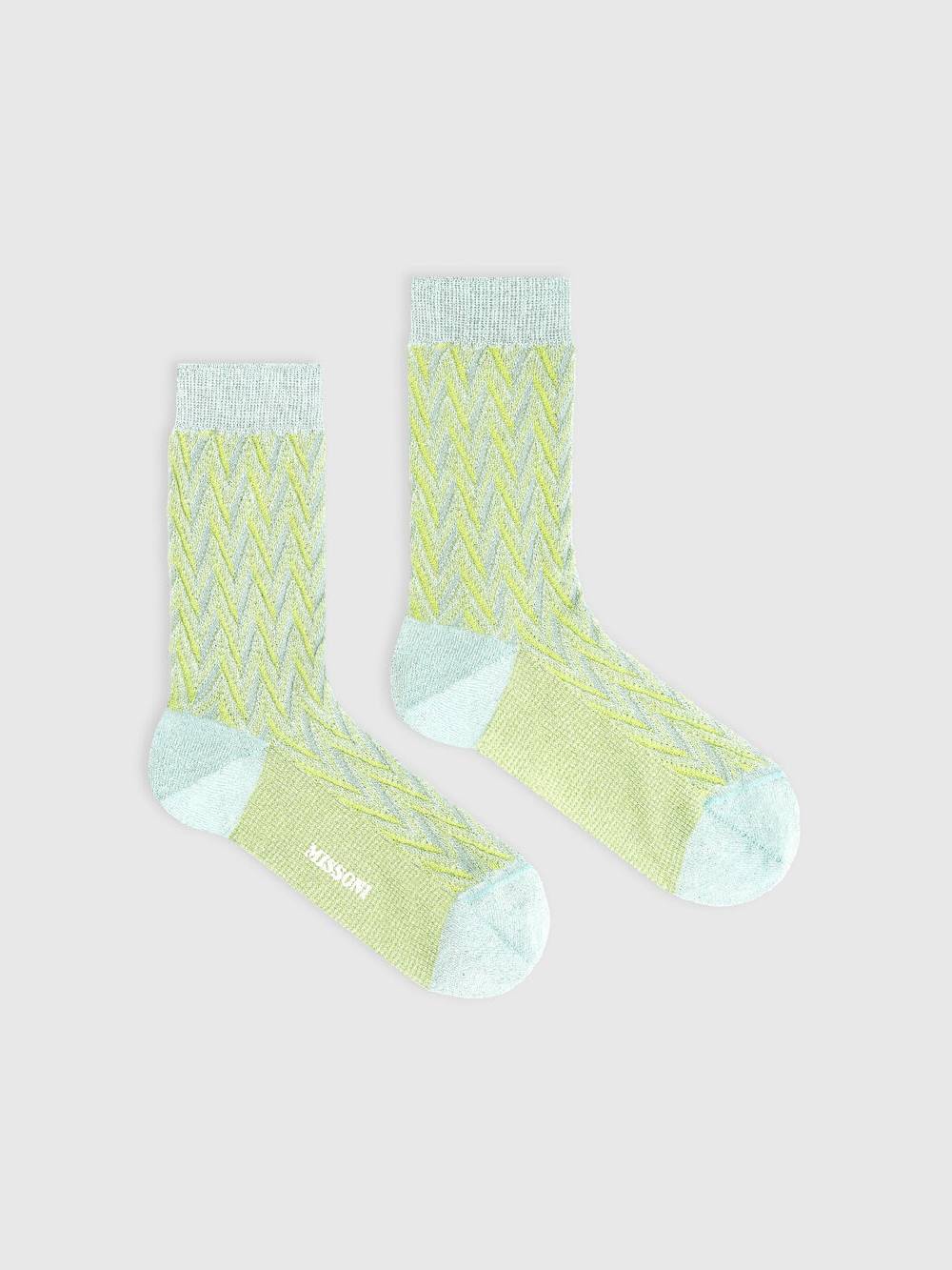 M Missoni Calze in cotone e nylon chevron Saldi Di Fabbrica