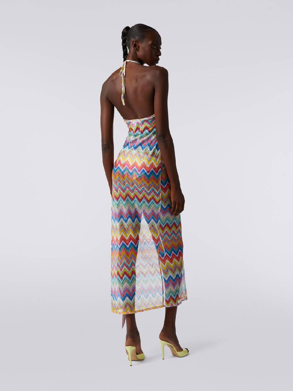 M Missoni Abito copricostume lungo stampa zig zag con frange Vendite Flash