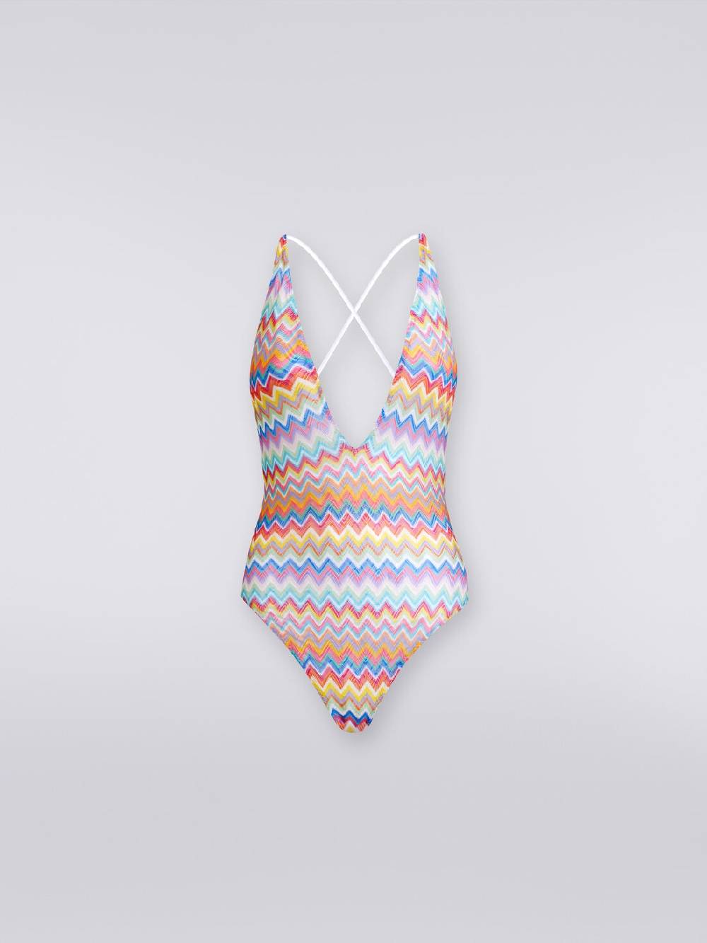 M Missoni Costume intero stampa zig zag con scollatura a V Nuova