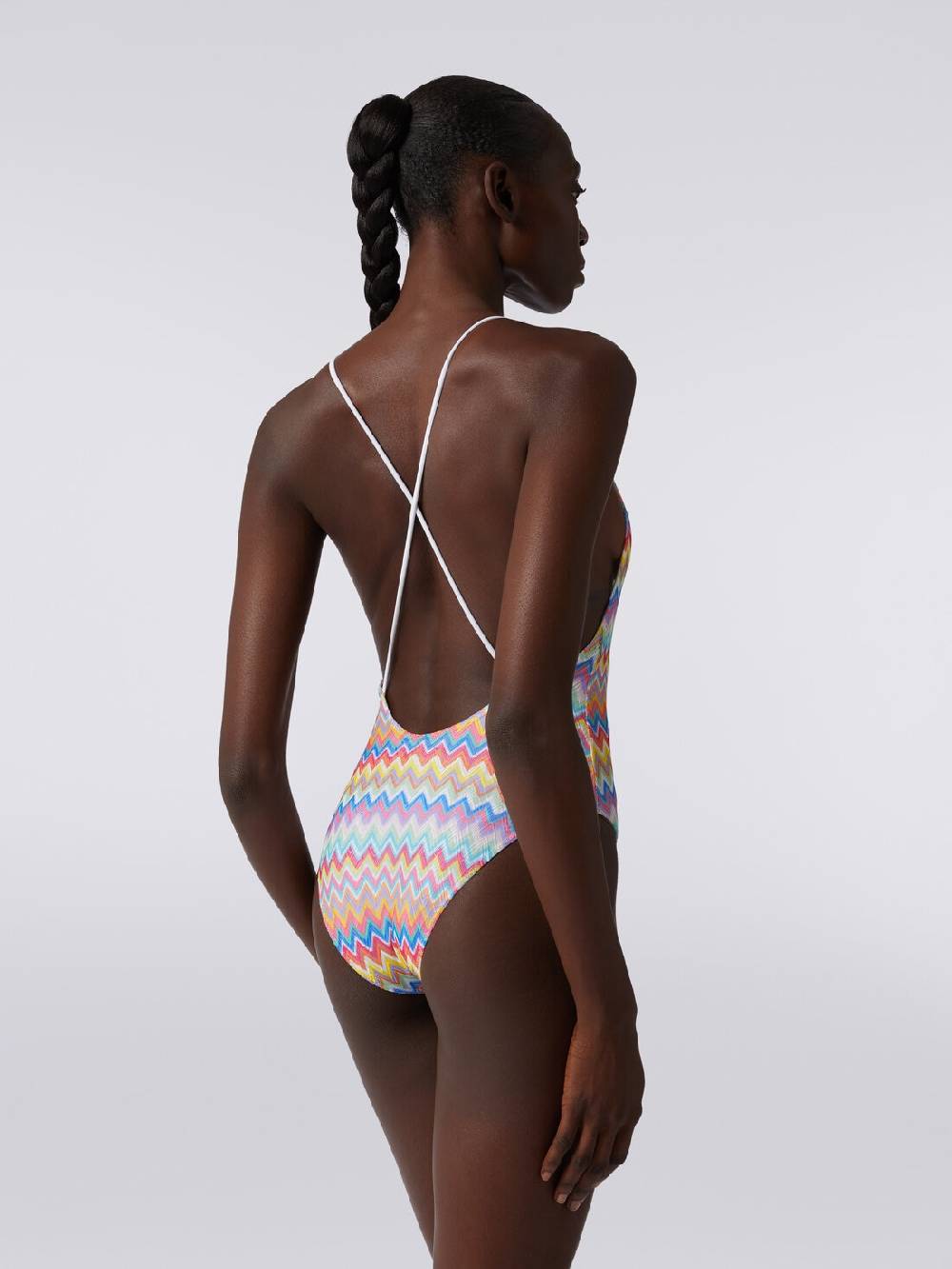 M Missoni Costume intero stampa zig zag con scollatura a V Nuova