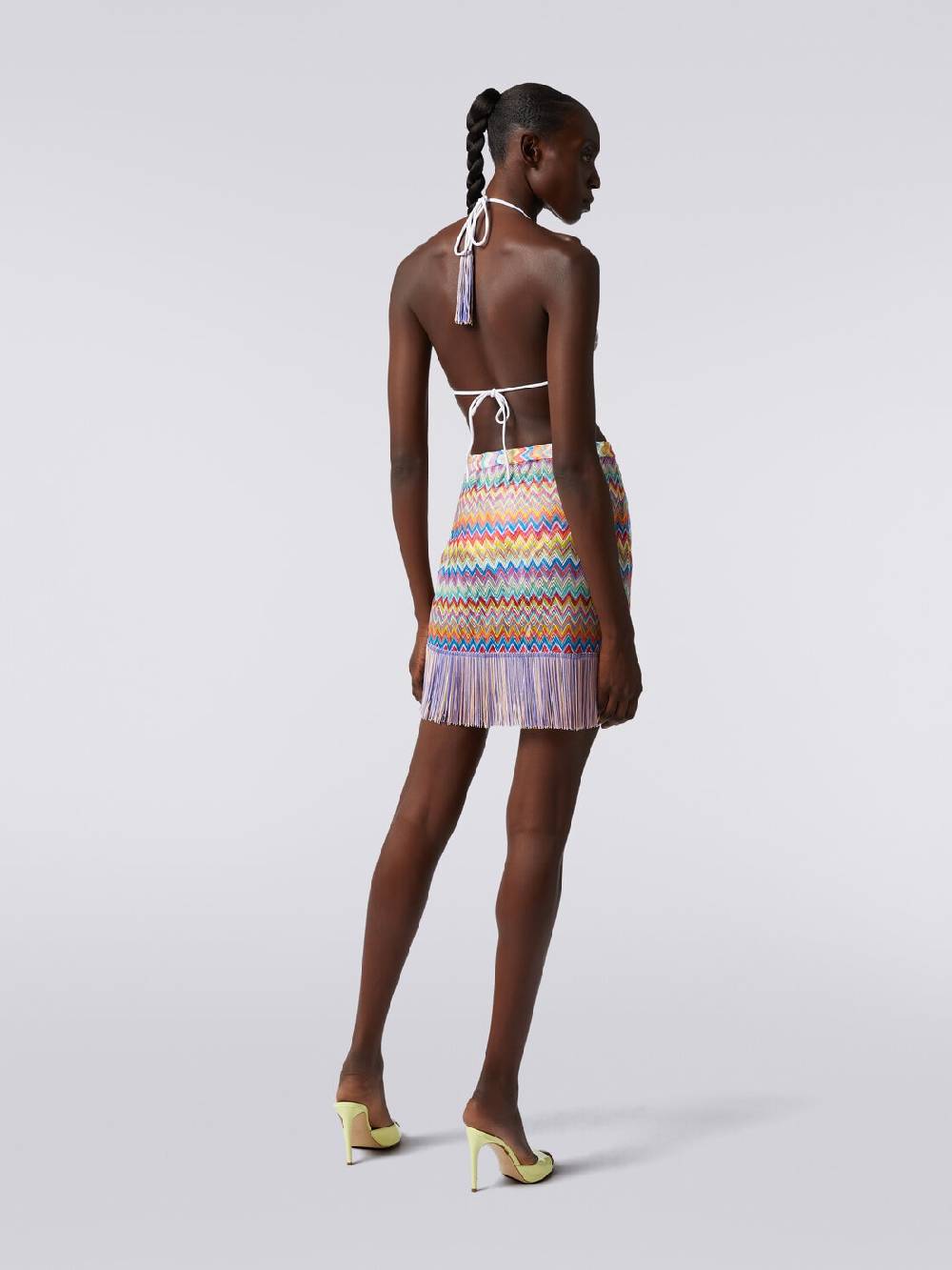 M Missoni Minigonna copricostume a portafoglio con frange Spedizione gratuita