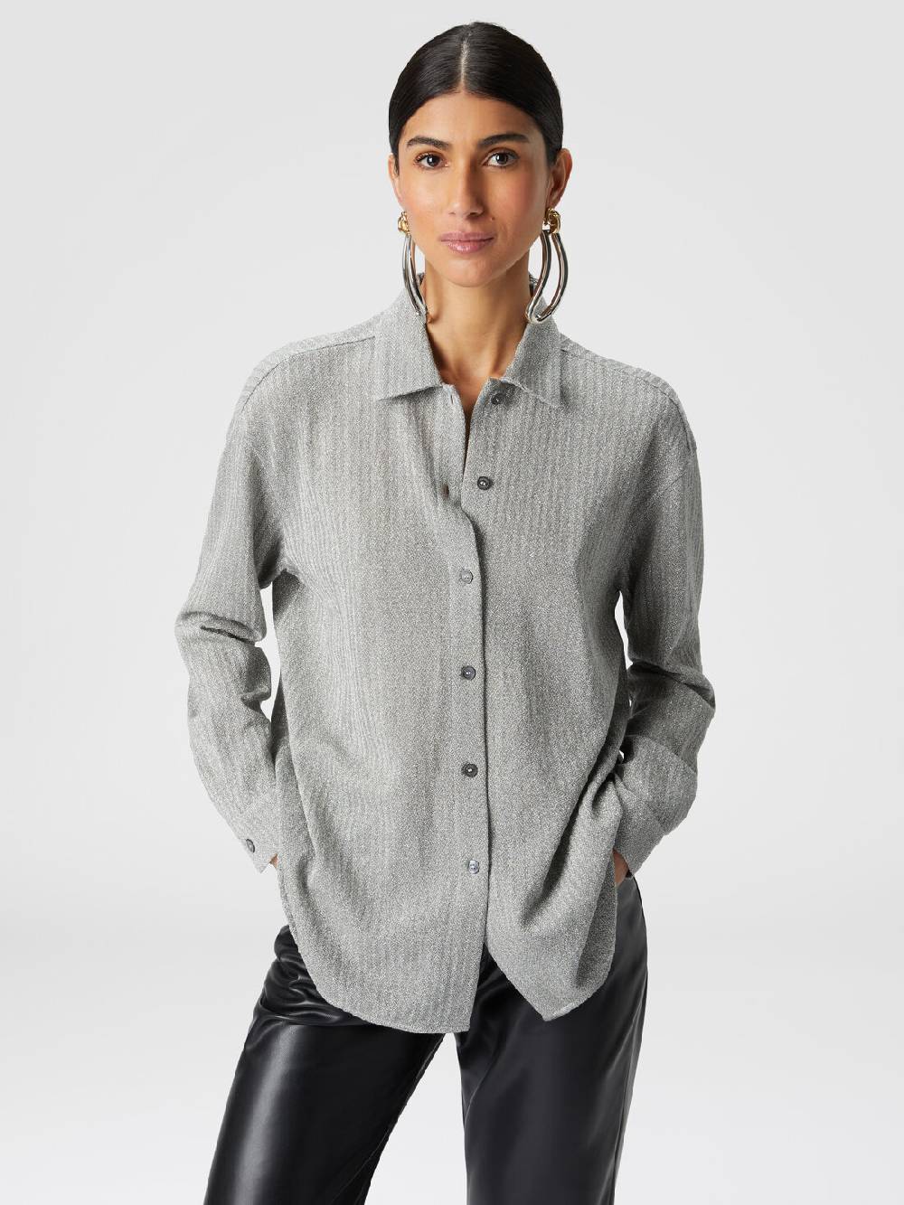 M Missoni Camicia oversize in cotone e viscosa lamé Vendite stagionali