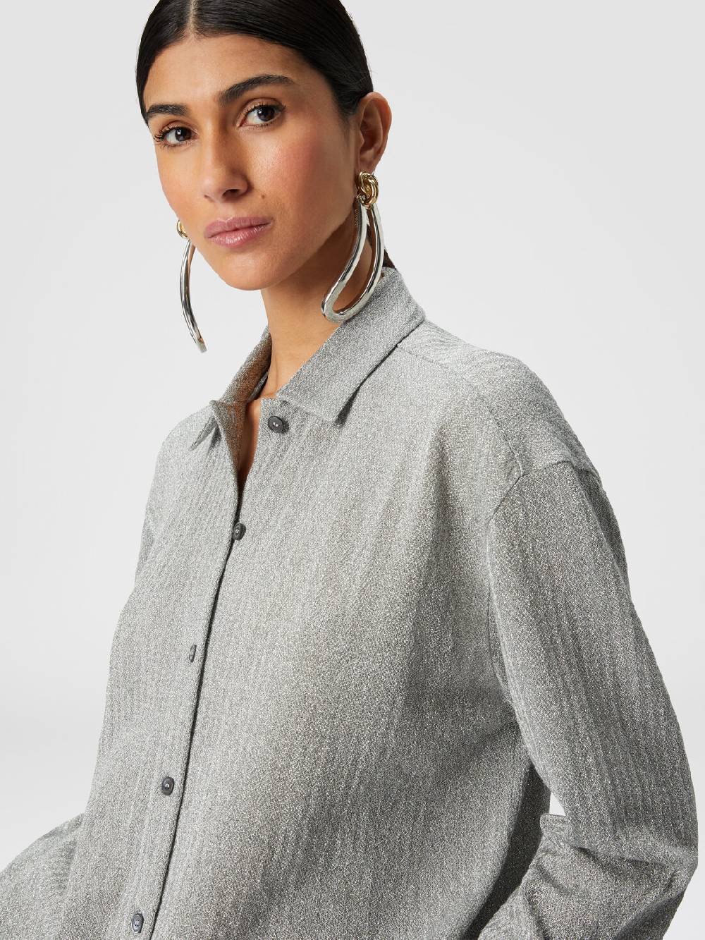 M Missoni Camicia oversize in cotone e viscosa lamé Vendite stagionali