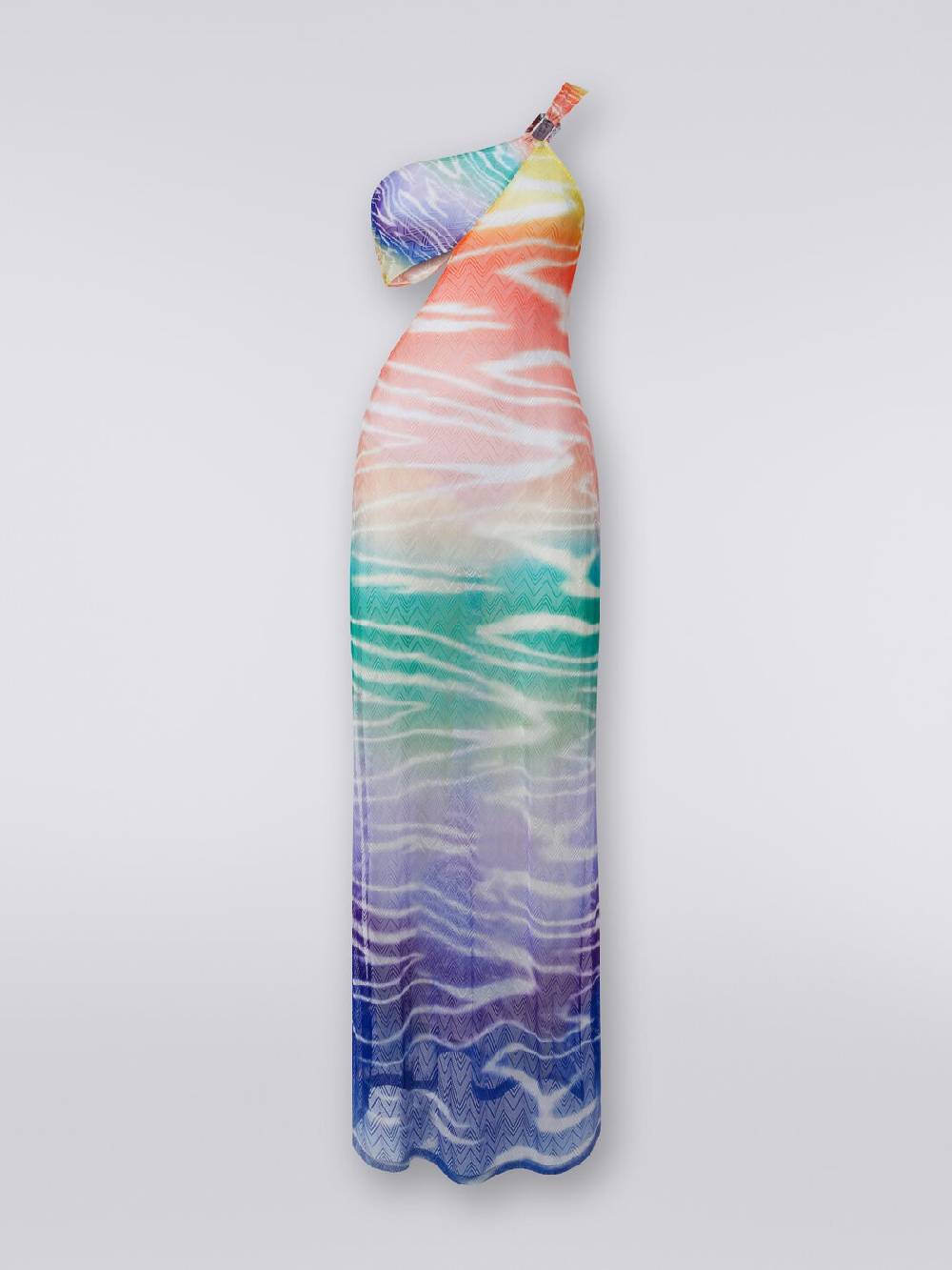 M Missoni Abito copricostume lungo monospalla stampa tie-dye Offerta Pasqua