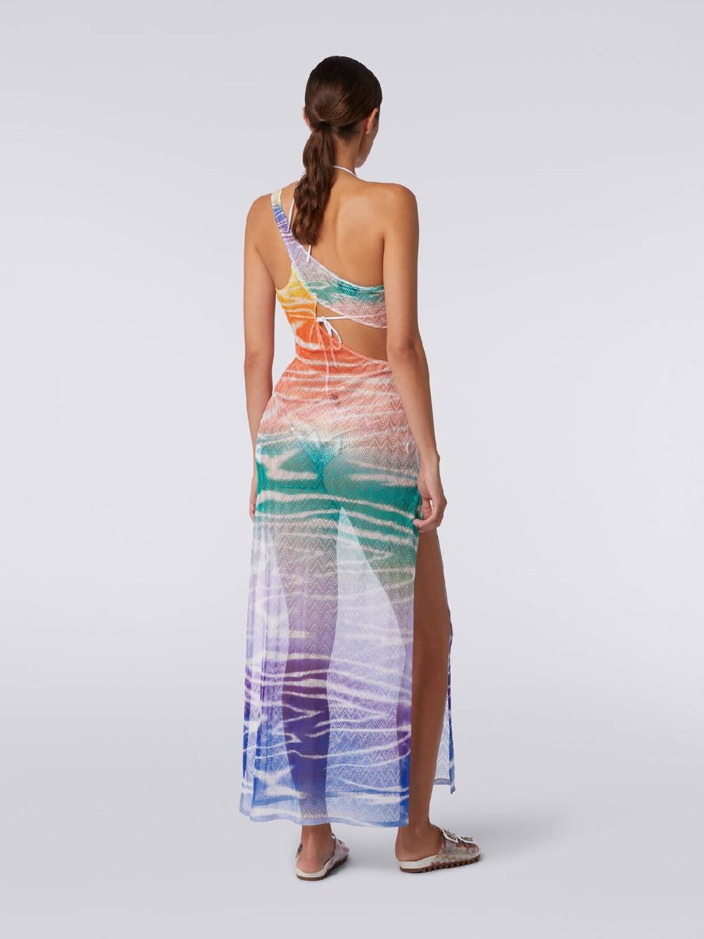 M Missoni Abito copricostume lungo monospalla stampa tie-dye Offerta Pasqua
