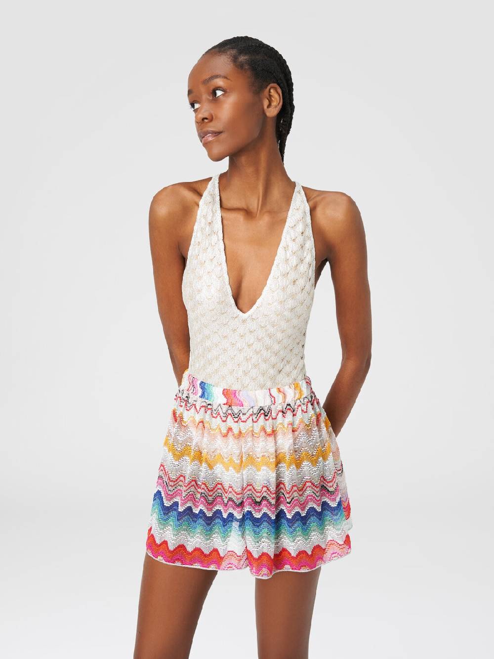 M Missoni Shorts in maglia di misto viscosa traforata con lurex Online Outlet