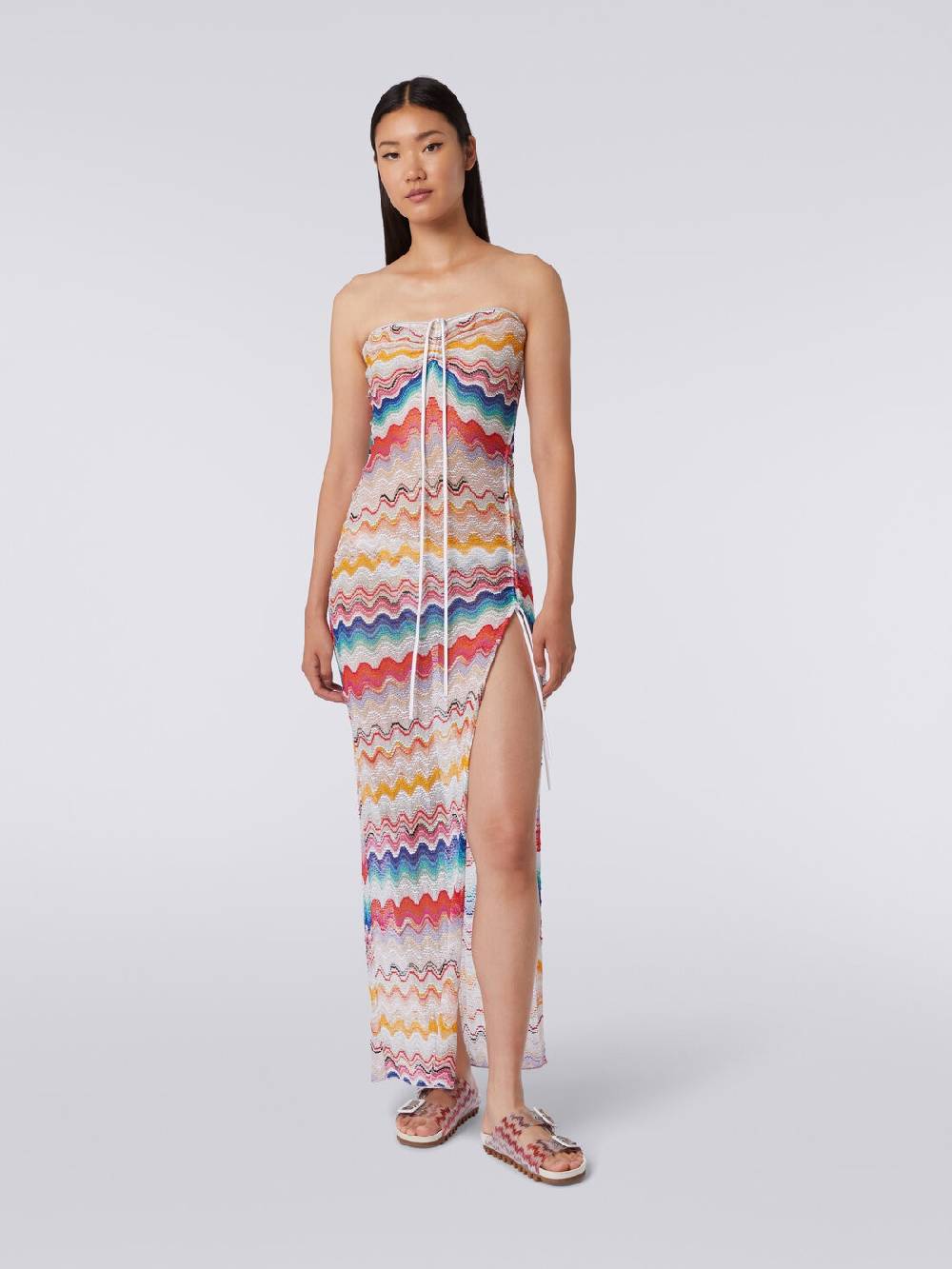 M Missoni Abito copricostume lungo in crochet motivo onda Offerta temporanea