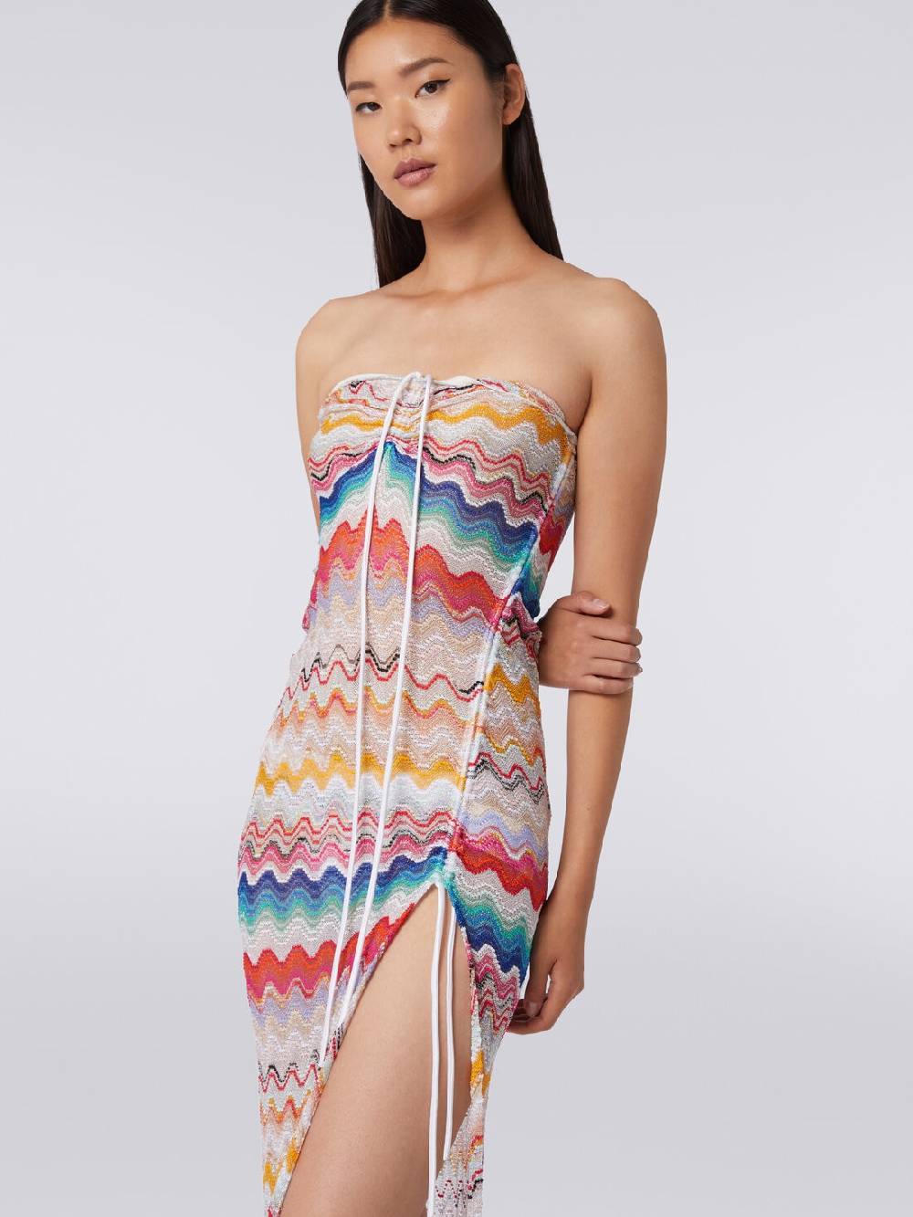 M Missoni Abito copricostume lungo in crochet motivo onda Offerta temporanea