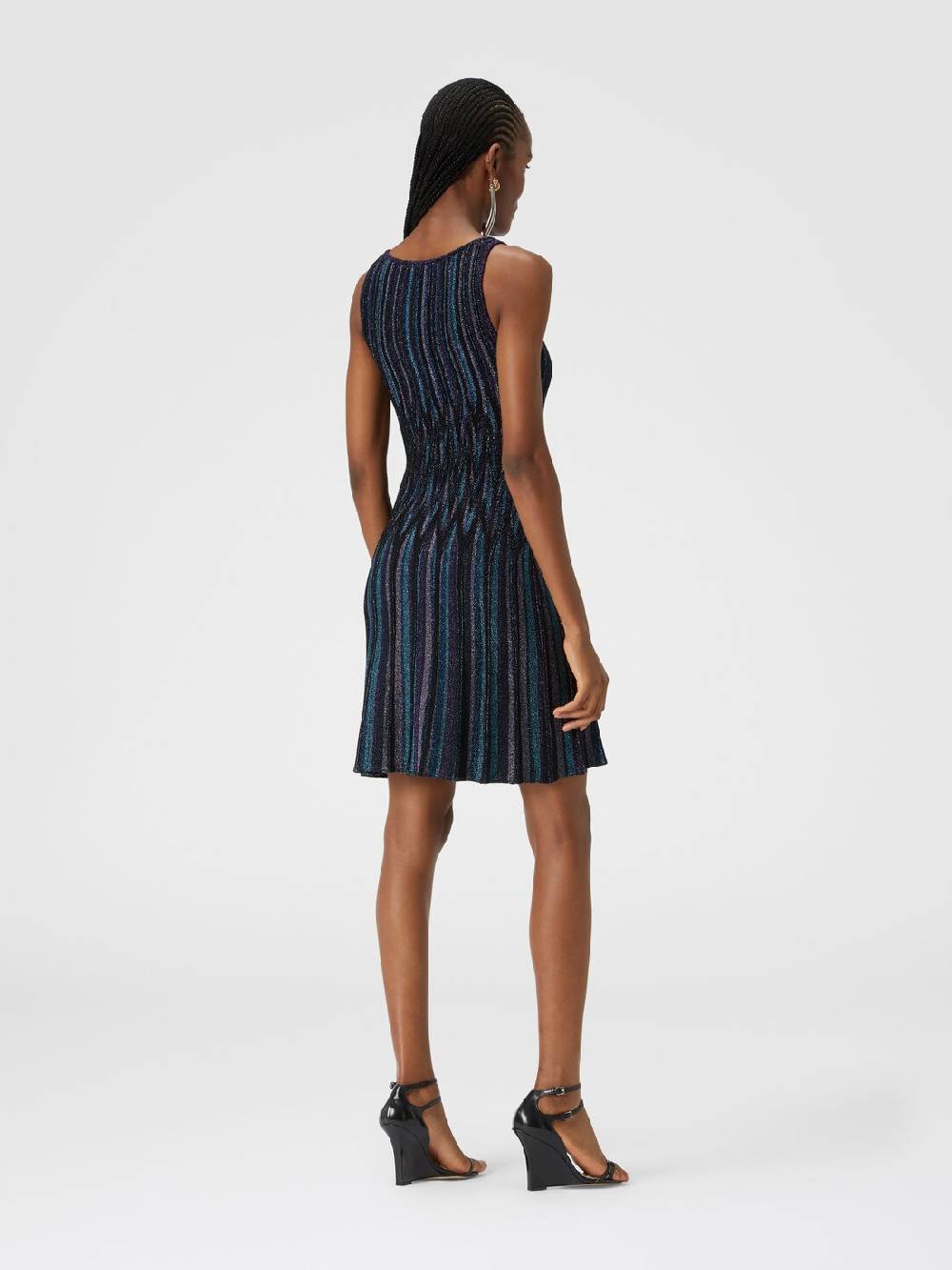 M Missoni Mini-abito motivo diamante lamé con scollatura a cuore Lightning offer