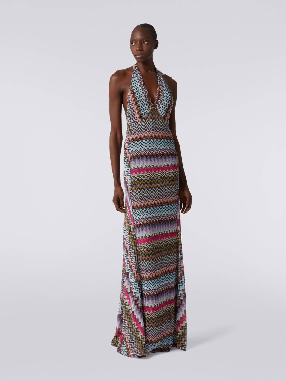 M Missoni Abito lungo in viscosa zig zag con lurex Nuovi prodotti