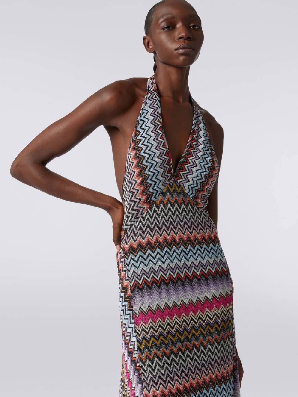 M Missoni Abito lungo in viscosa zig zag con lurex Nuovi prodotti