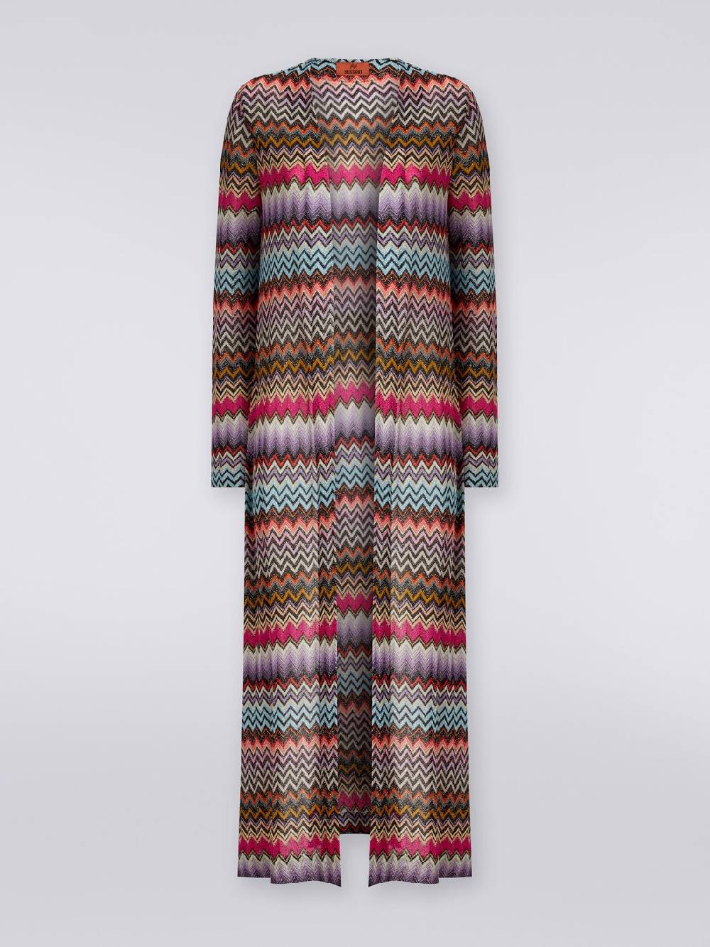 M Missoni Cardigan lungo in viscosa zig zag con lurex Bestseller