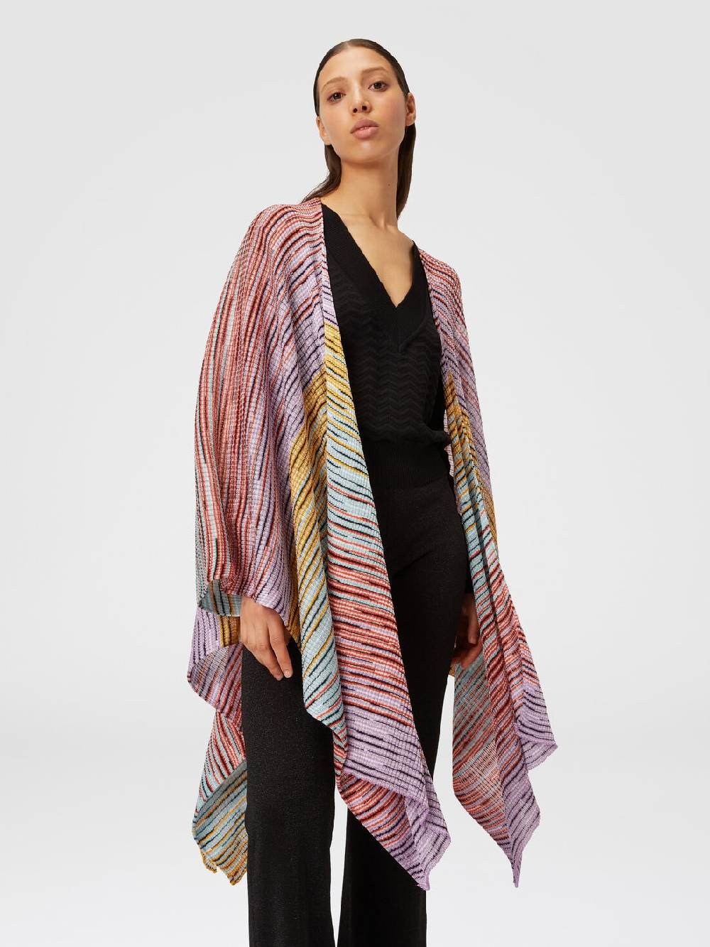 M Missoni Mantella in maglia di misto viscosa fiammata Offerte stagionali