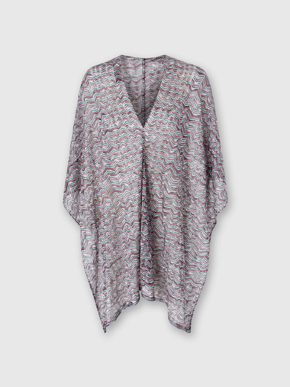 M Missoni Poncho in maglia di viscosa e cotone chevron Liquidazione
