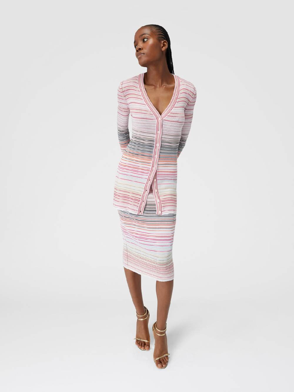 M Missoni Cardigan in cotone e viscosa a righe Offerte giornaliere