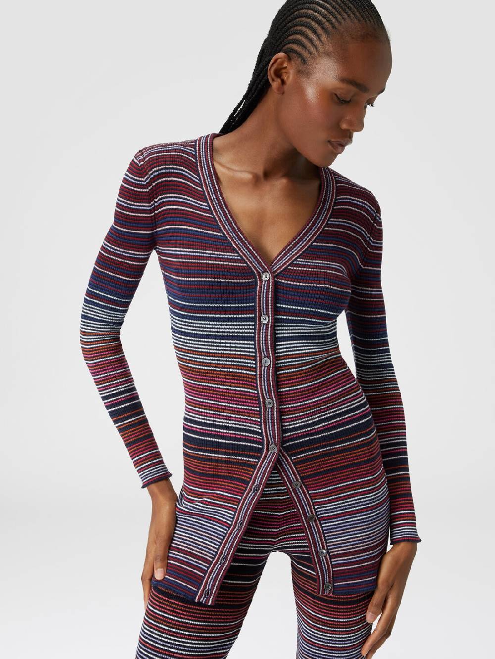 M Missoni Cardigan in cotone e viscosa a righe Offerte speciali