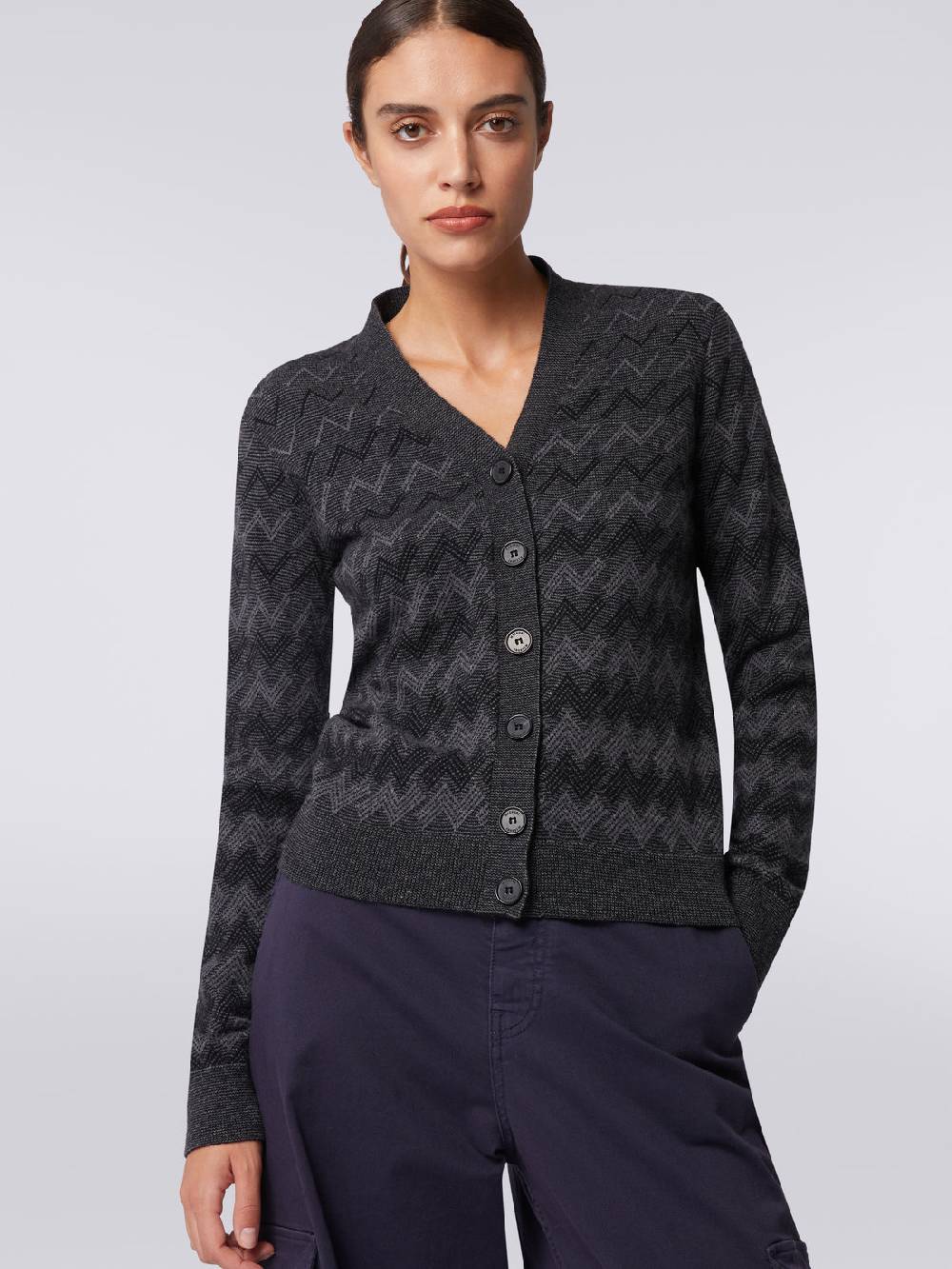 M Missoni Cardigan con scollo a V in cachemire con zig zag Enormi risparmi