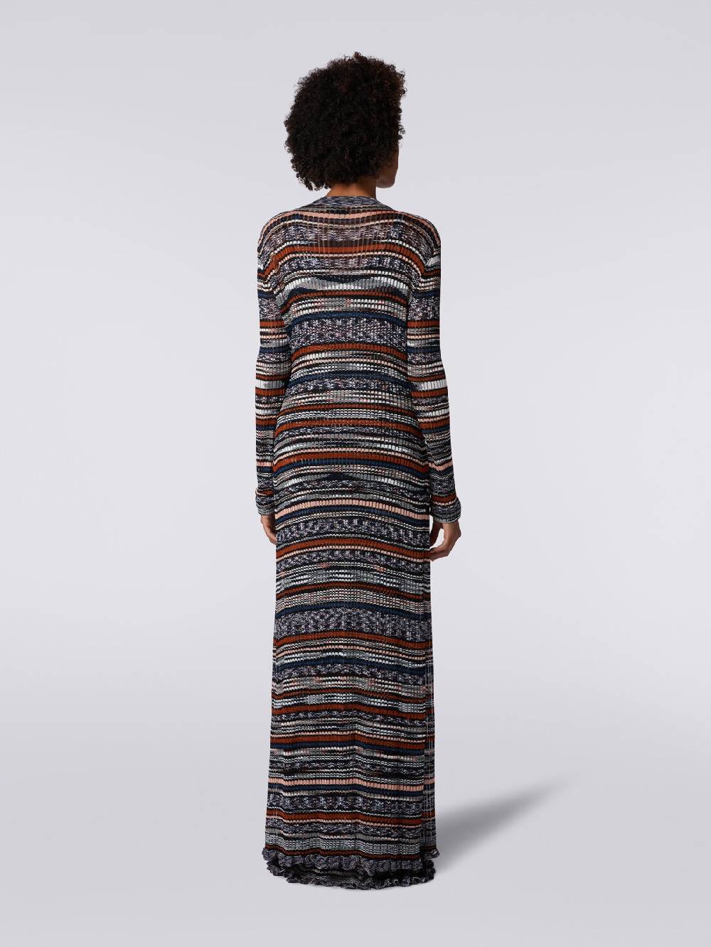 M Missoni Cardigan lungo a costine in viscosa fiammata Prezzo basso