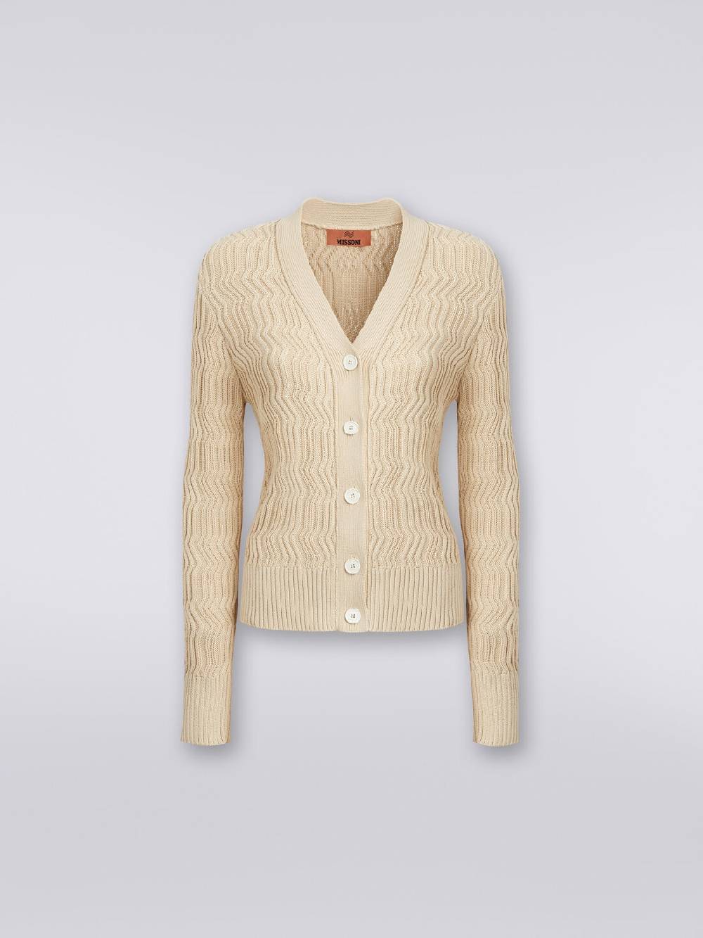 M Missoni Cardigan in cotone con nervature verticali a rilievo Super Saving Price